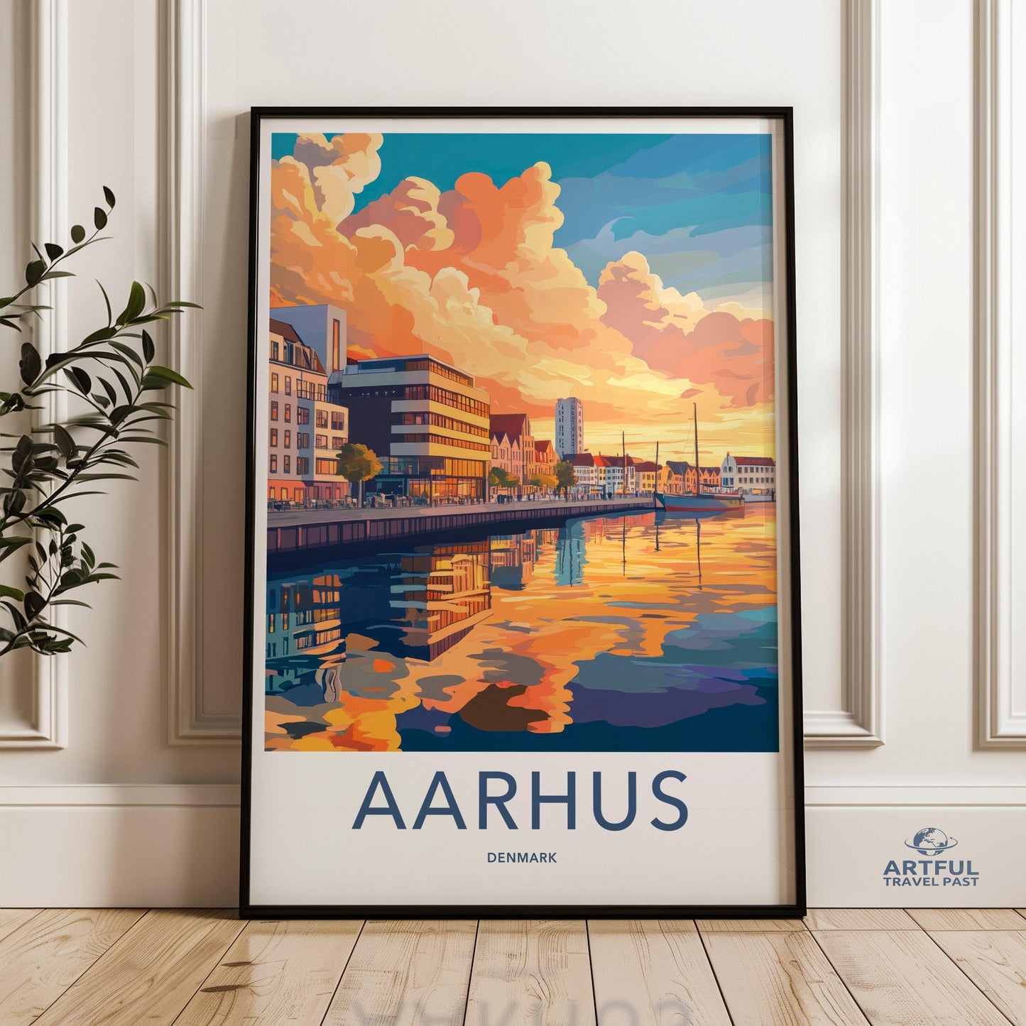 Aarhus Poster | Denmark Wall Art | Nordic Decor