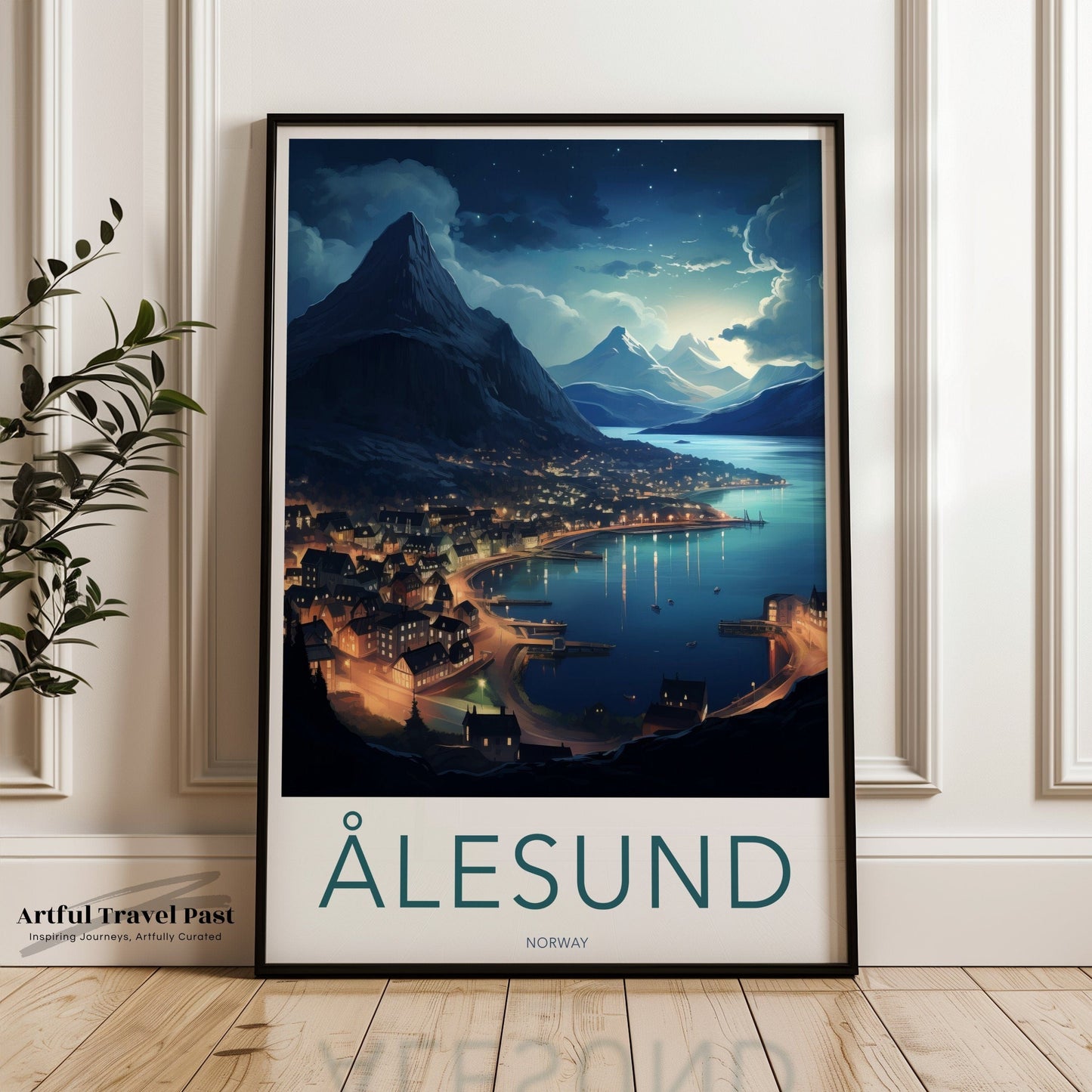 Alesund Poster | Fjord Landscape | Norway Wall Art