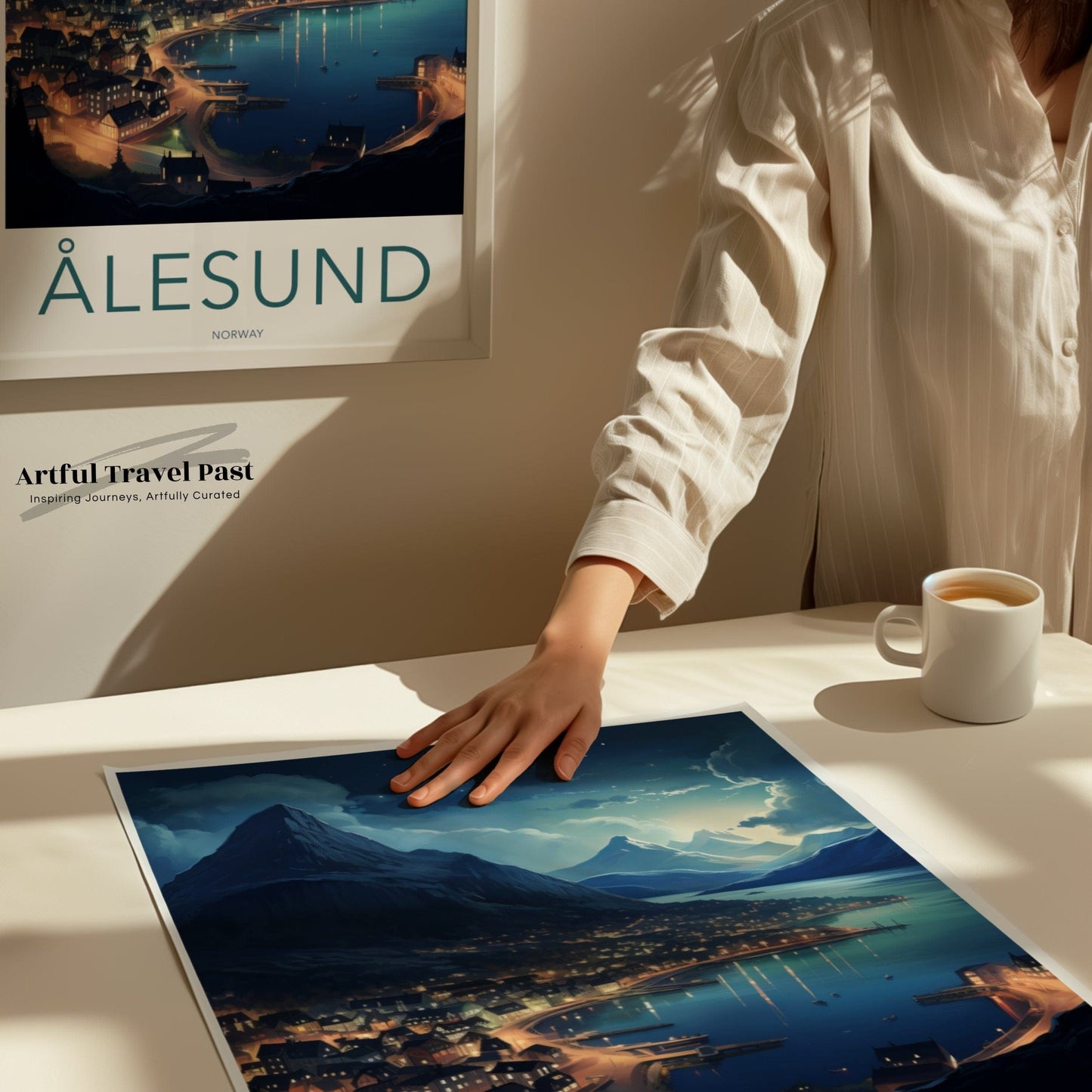 Alesund Poster | Fjord Landscape | Norway Wall Art