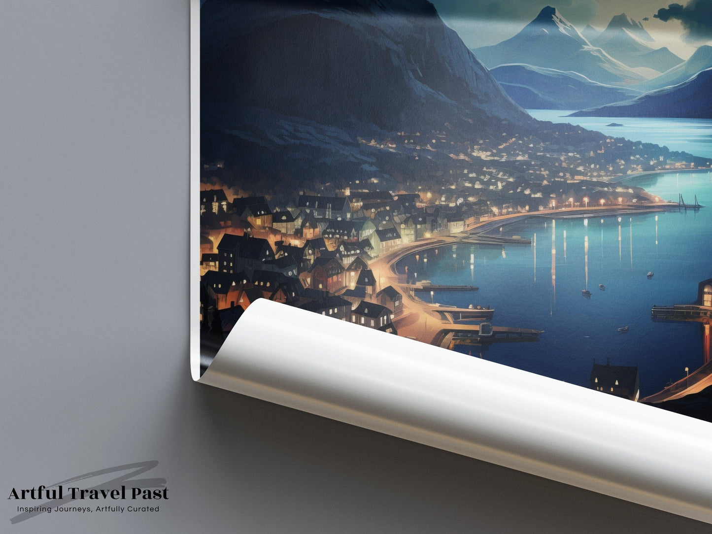 Alesund Poster | Fjord Landscape | Norway Wall Art