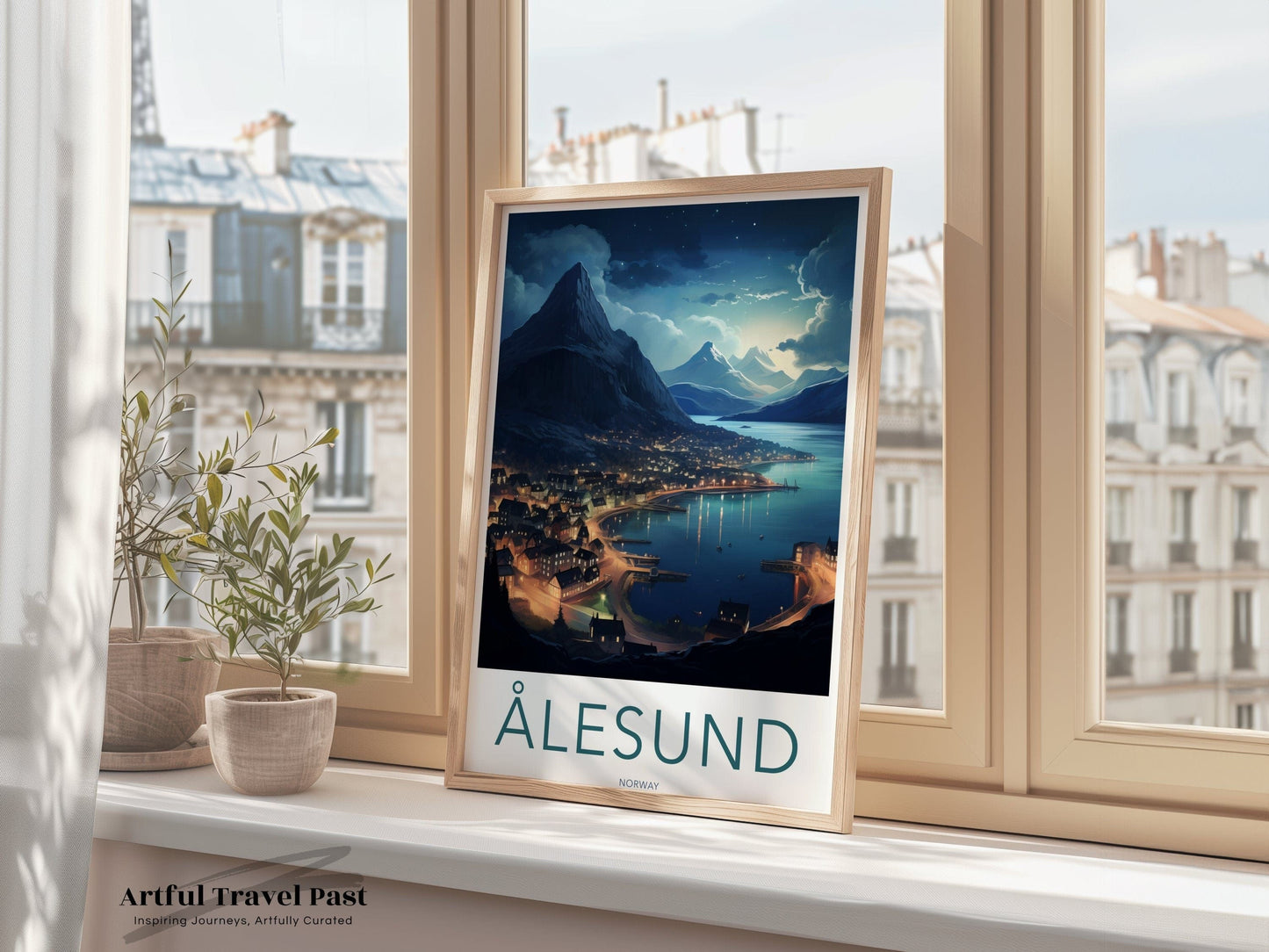 Alesund Poster | Fjord Landscape | Norway Wall Art
