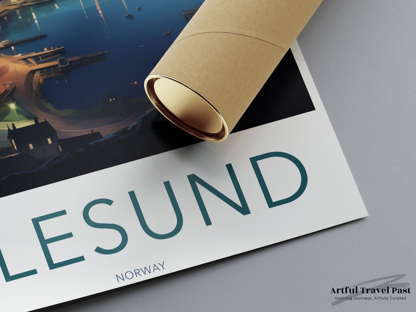 Alesund Poster | Fjord Landscape | Norway Wall Art