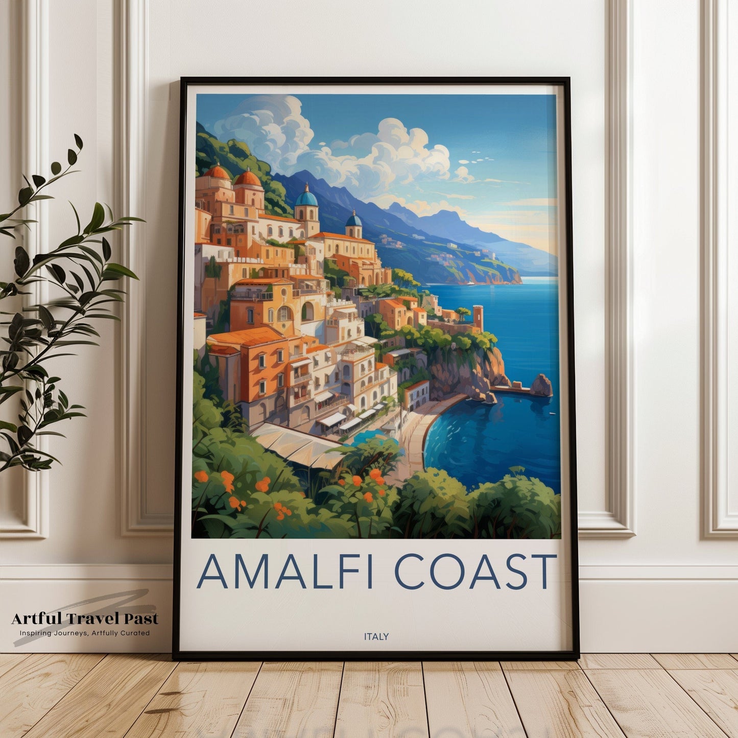 Amalfi Coast Poster | Mediterranean Art | Italy Wall Art