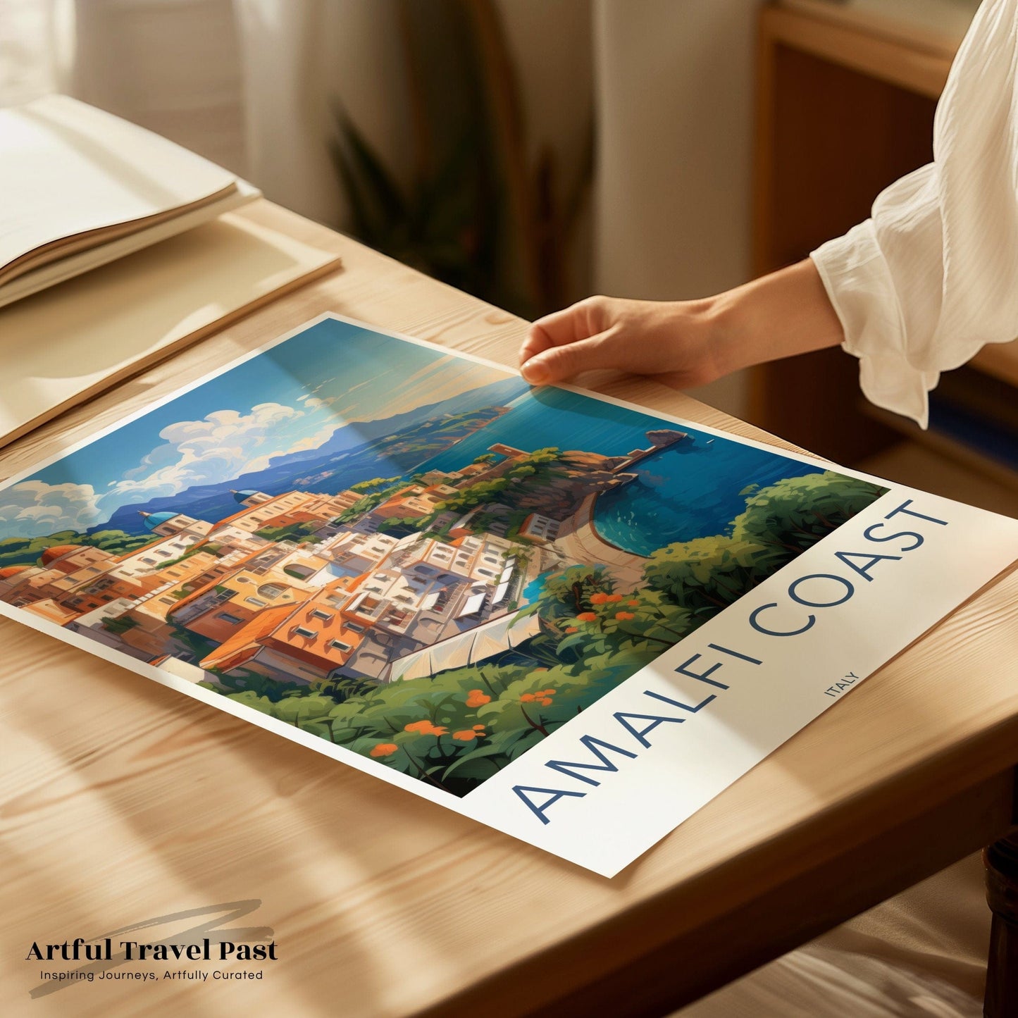 Amalfi Coast Poster | Mediterranean Art | Italy Wall Art