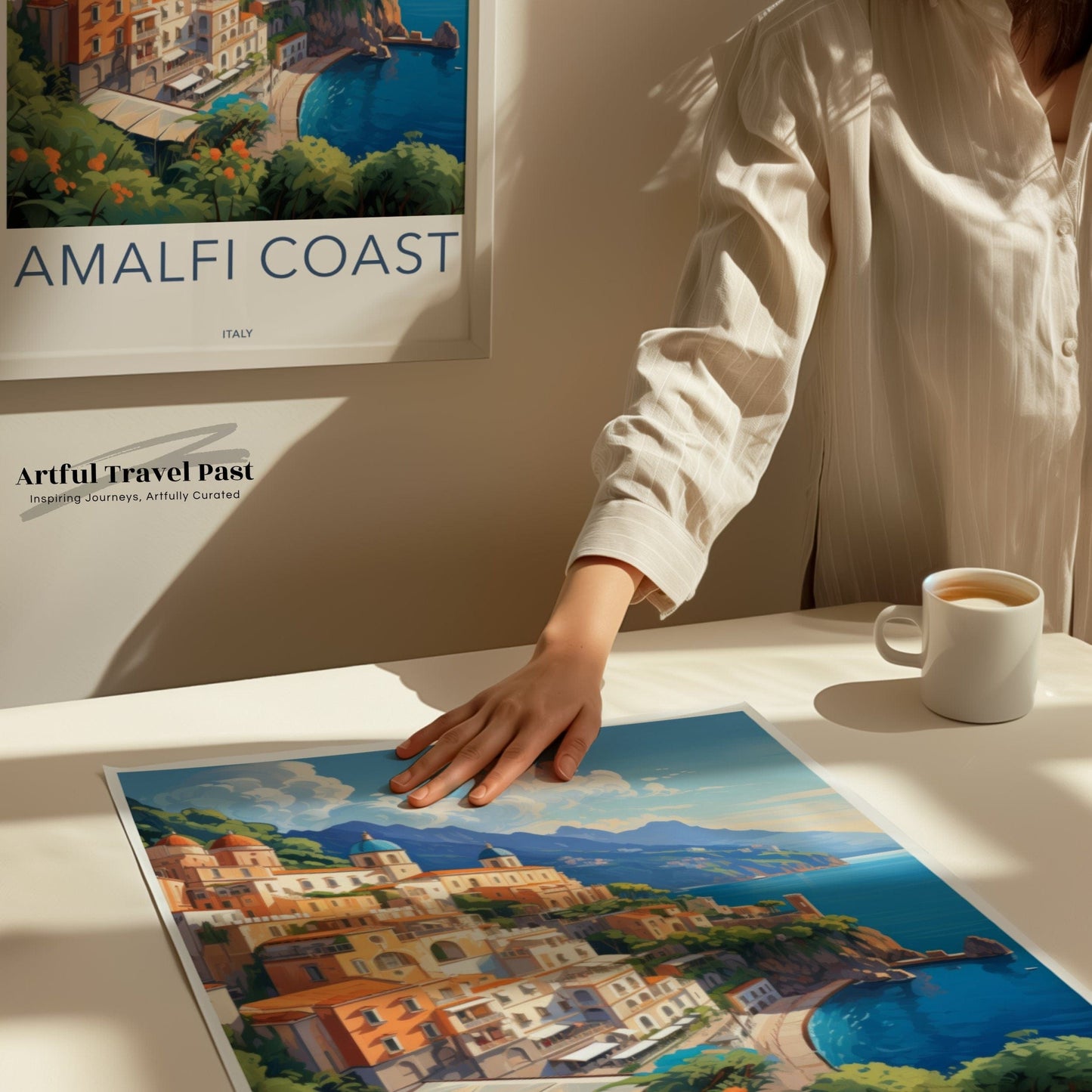 Amalfi Coast Poster | Mediterranean Art | Italy Wall Art