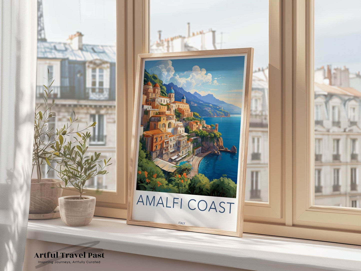 Amalfi Coast Poster | Mediterranean Art | Italy Wall Art