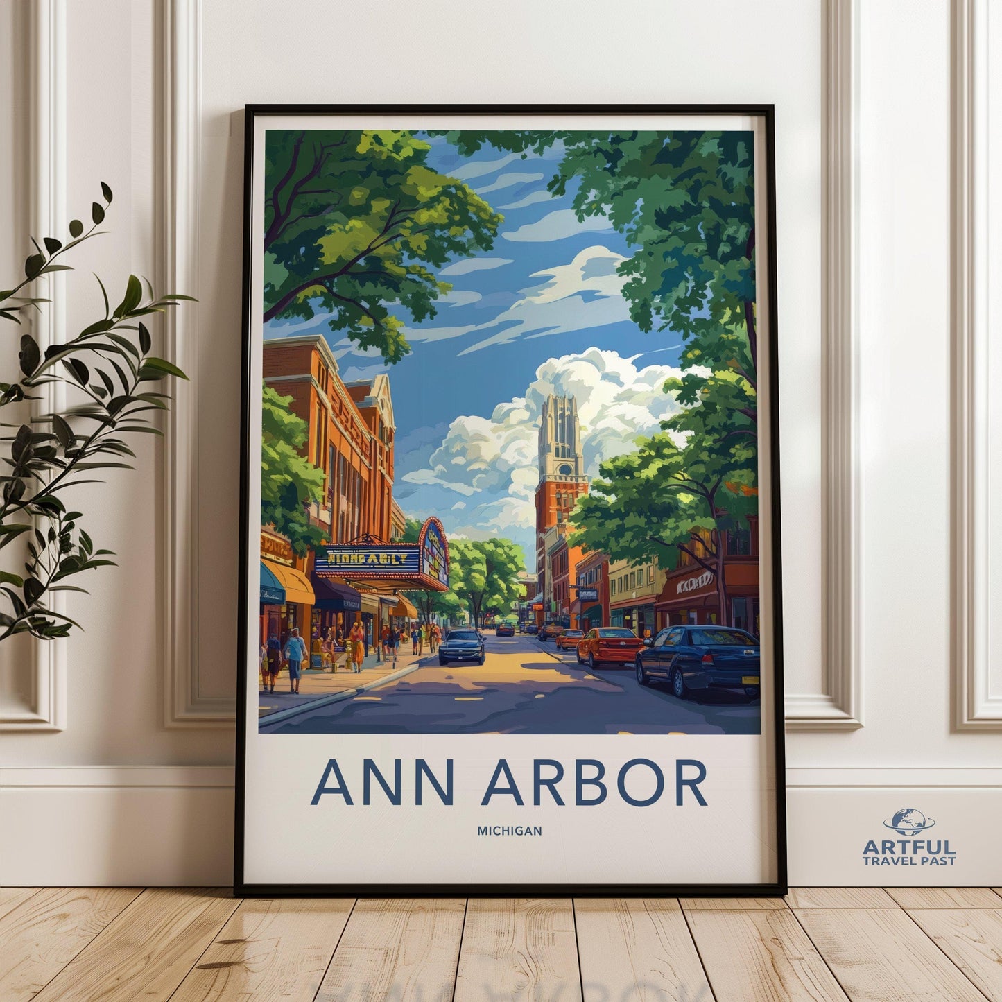 Ann Arbor Poster | Michigan Wall Art | America Decor