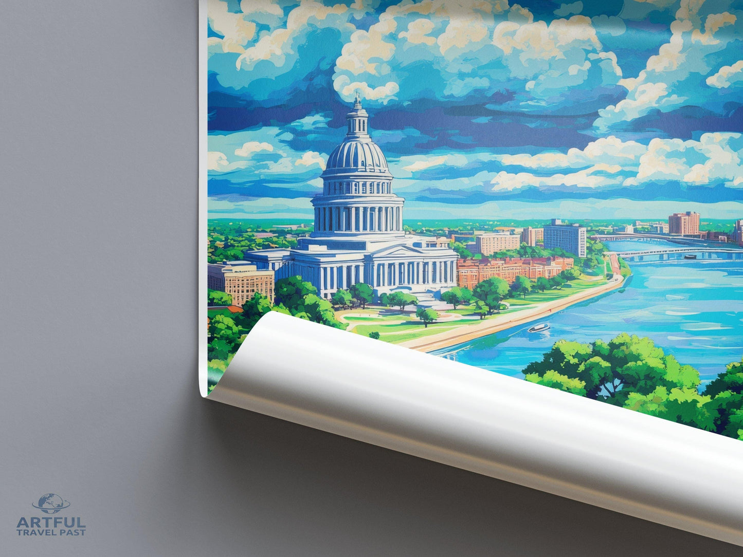 Baton Rouge Poster | Louisiana Wall Art | America Decor