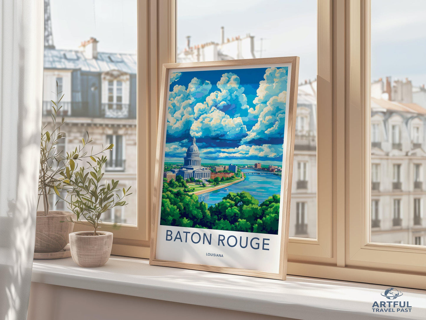Baton Rouge Poster | Louisiana Wall Art | America Decor