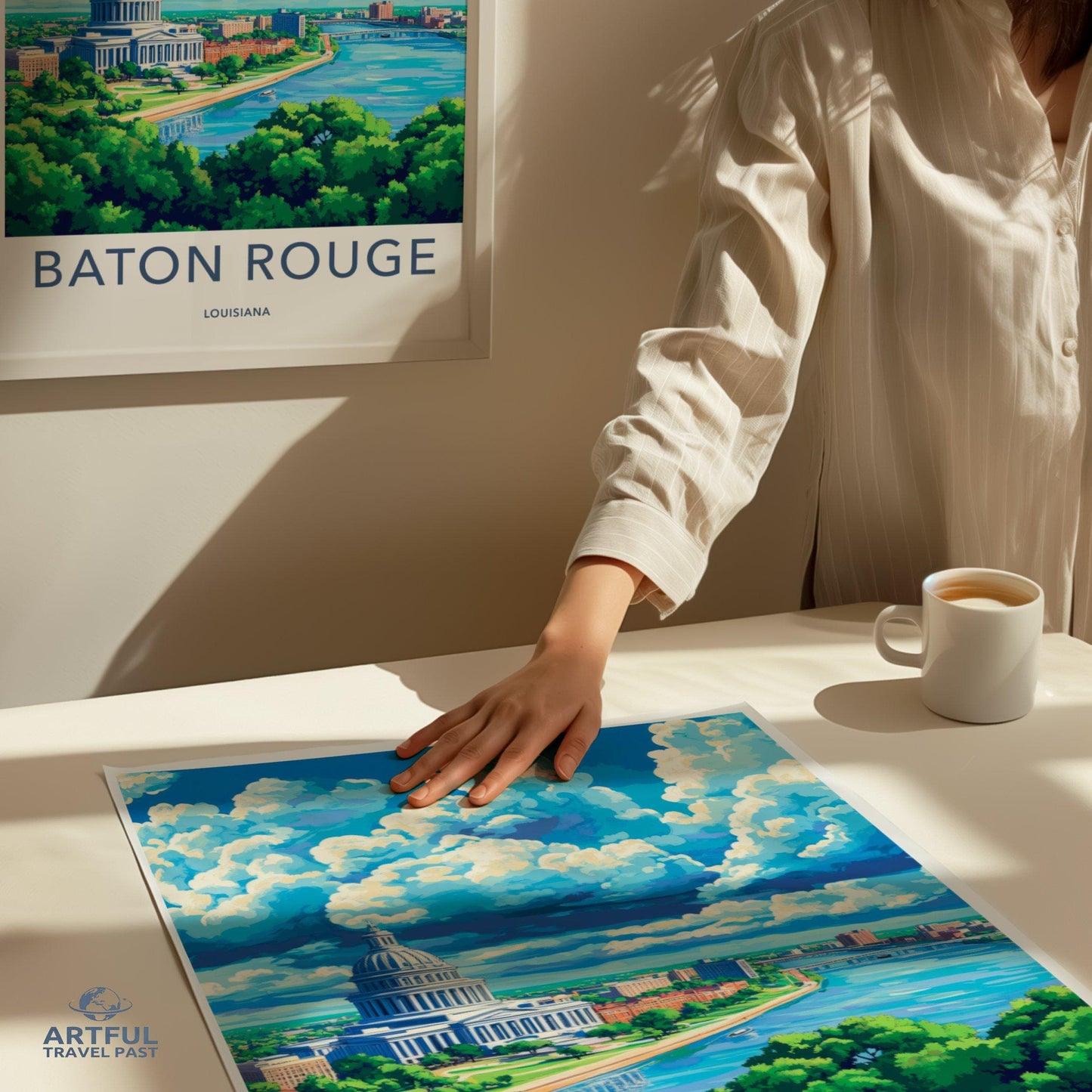Baton Rouge Poster | Louisiana Wall Art | America Decor