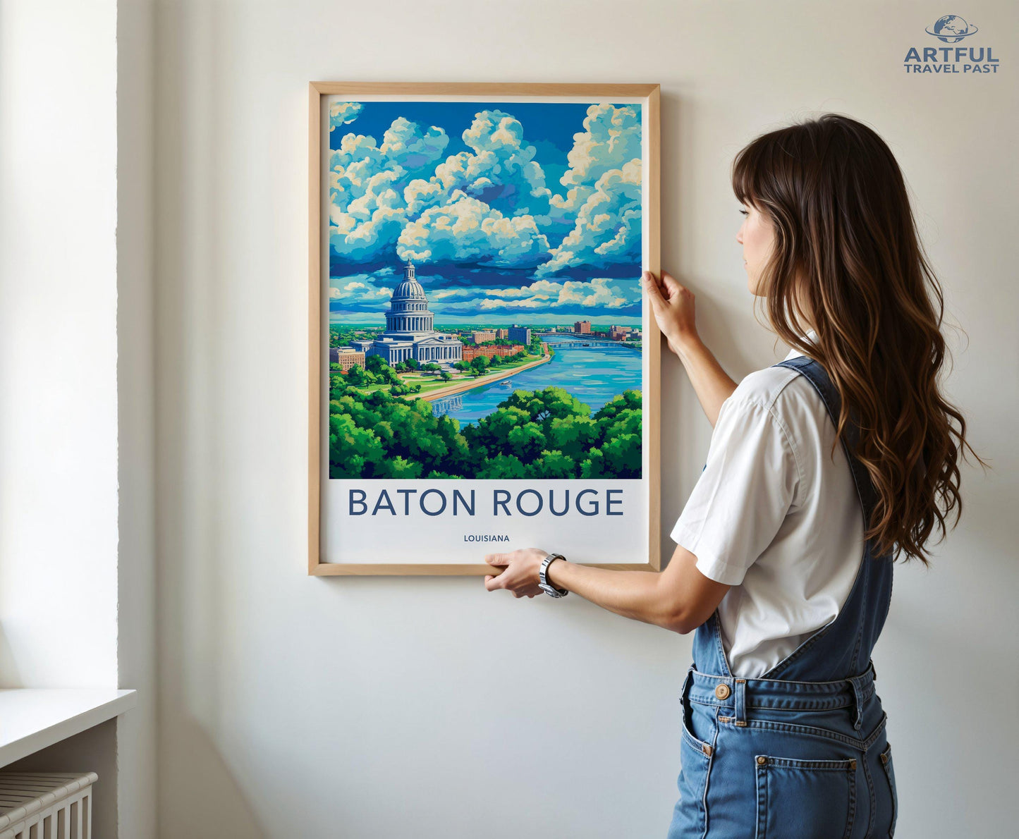Baton Rouge Poster | Louisiana Wall Art | America Decor