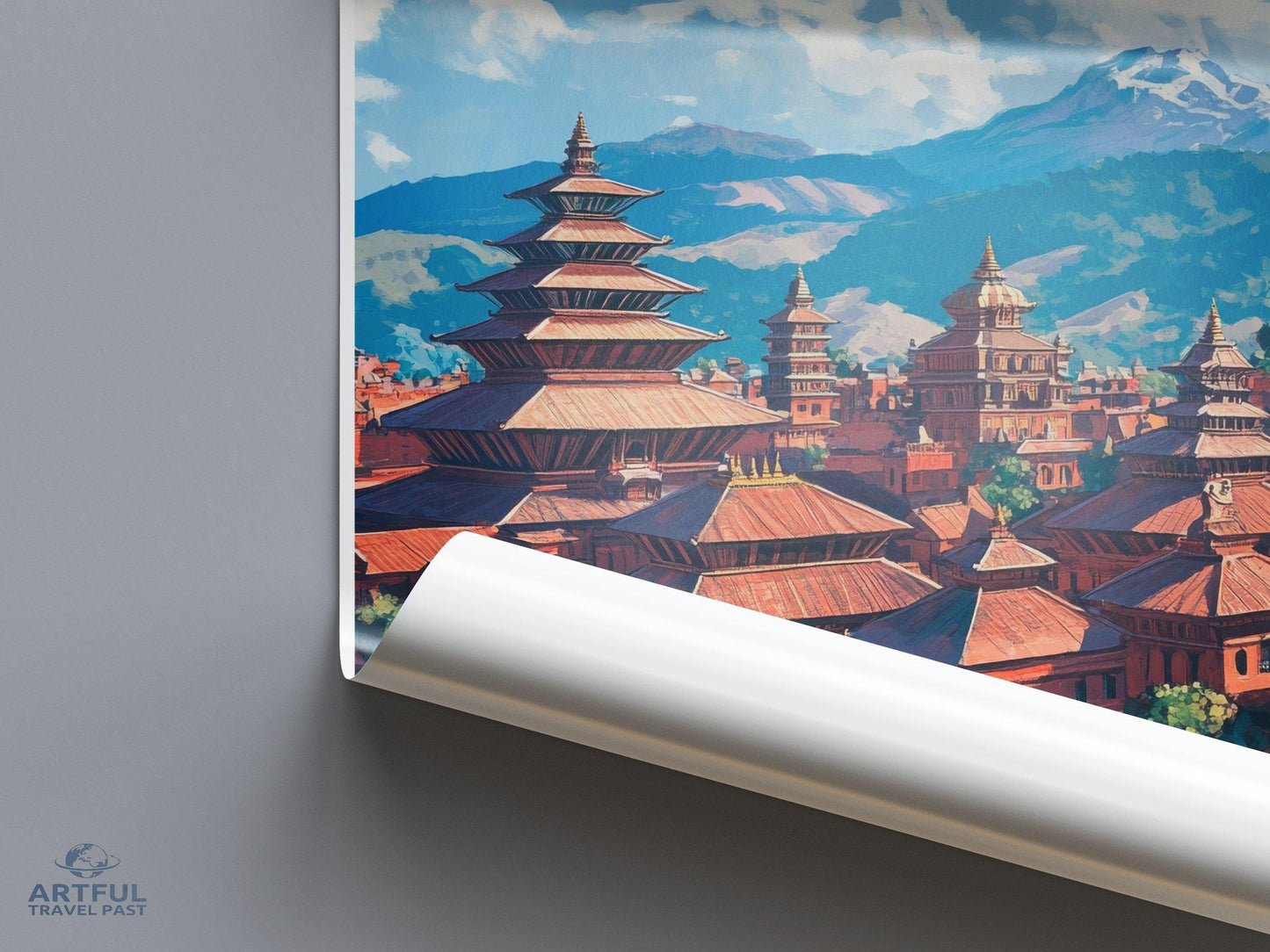 Bhaktapur Poster | Nepal Wall Art | South Asia Decor