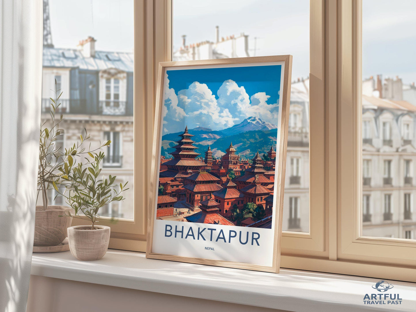 Bhaktapur Poster | Nepal Wall Art | South Asia Decor
