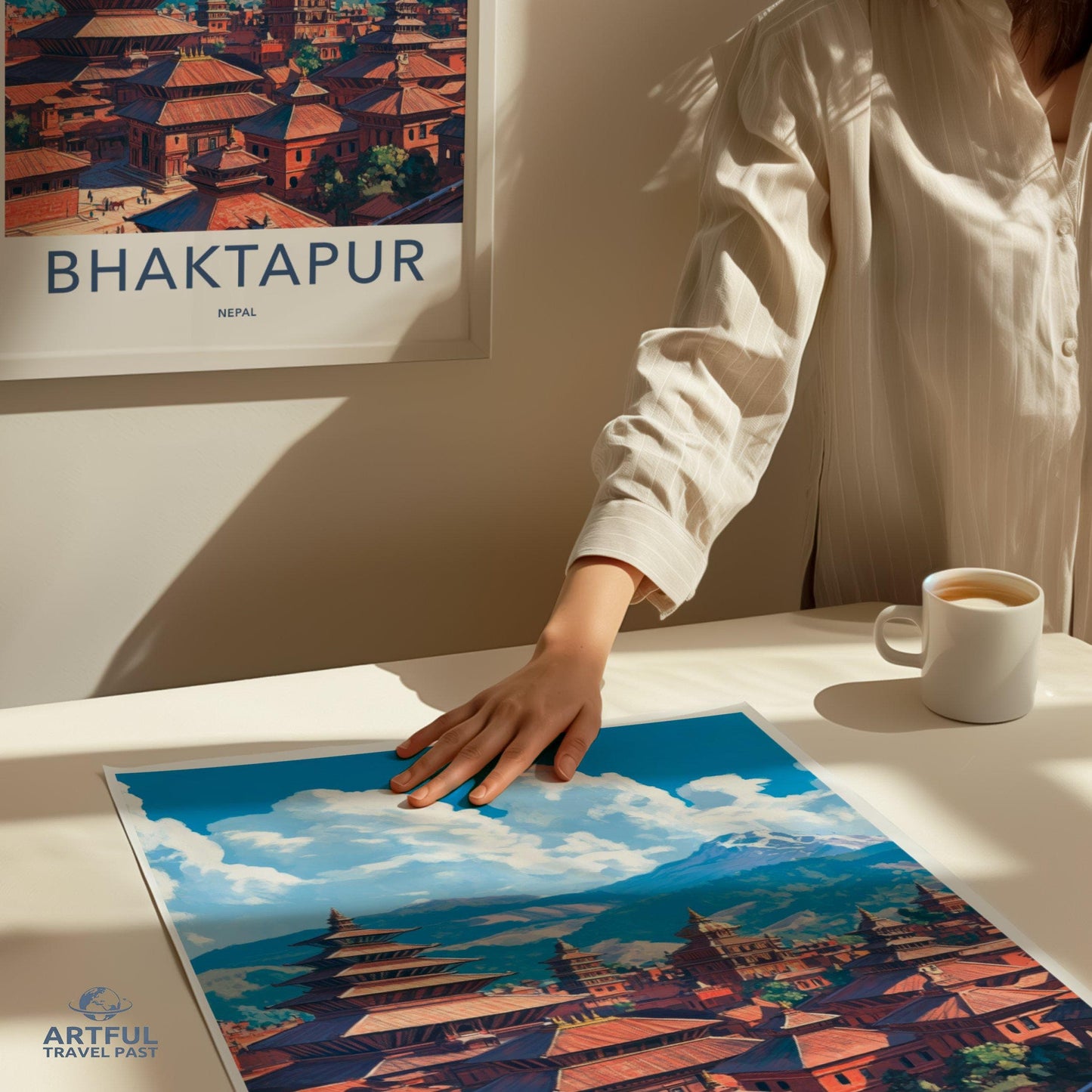 Bhaktapur Poster | Nepal Wall Art | South Asia Decor