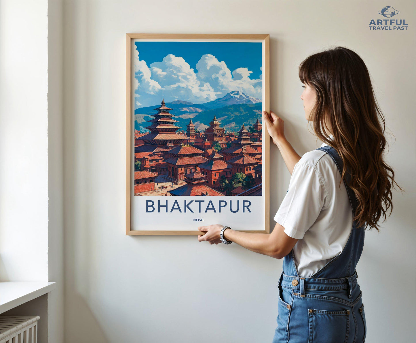 Bhaktapur Poster | Nepal Wall Art | South Asia Decor