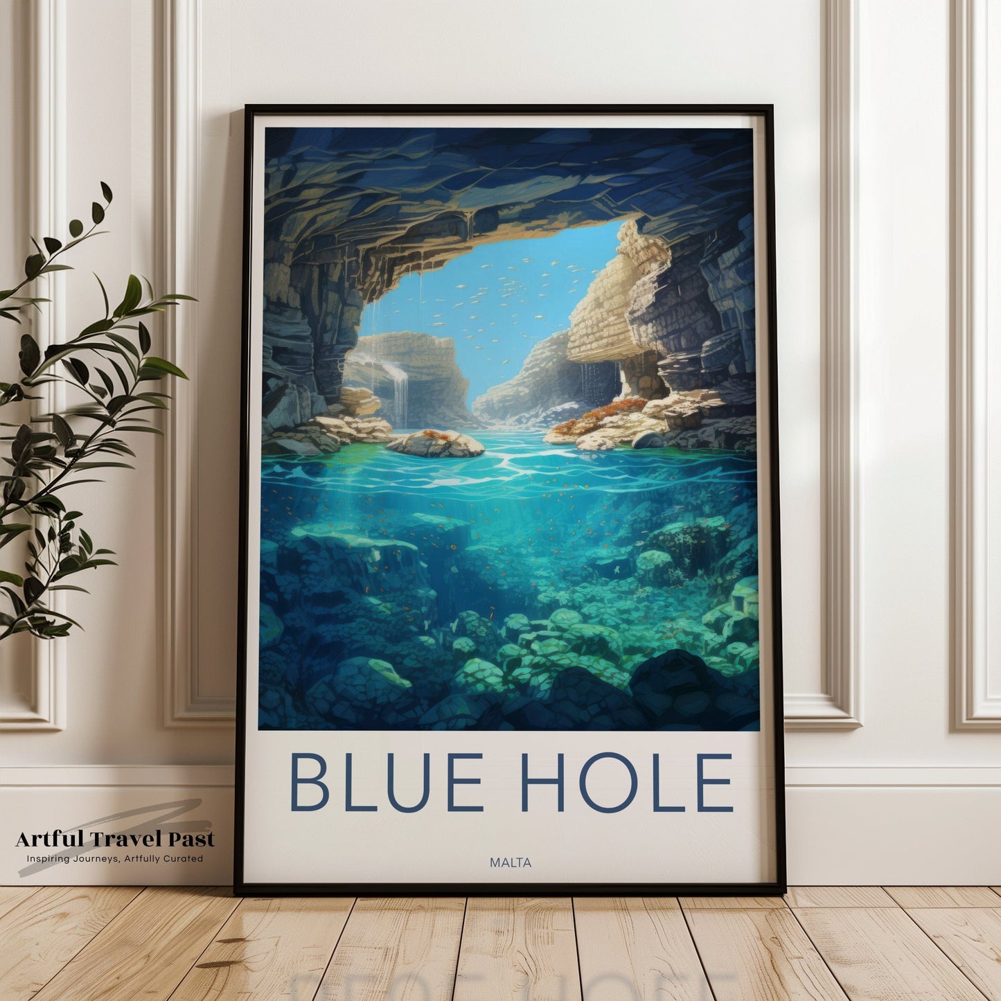Blue Hole Poster | Malta Wall Art | Europe Decor