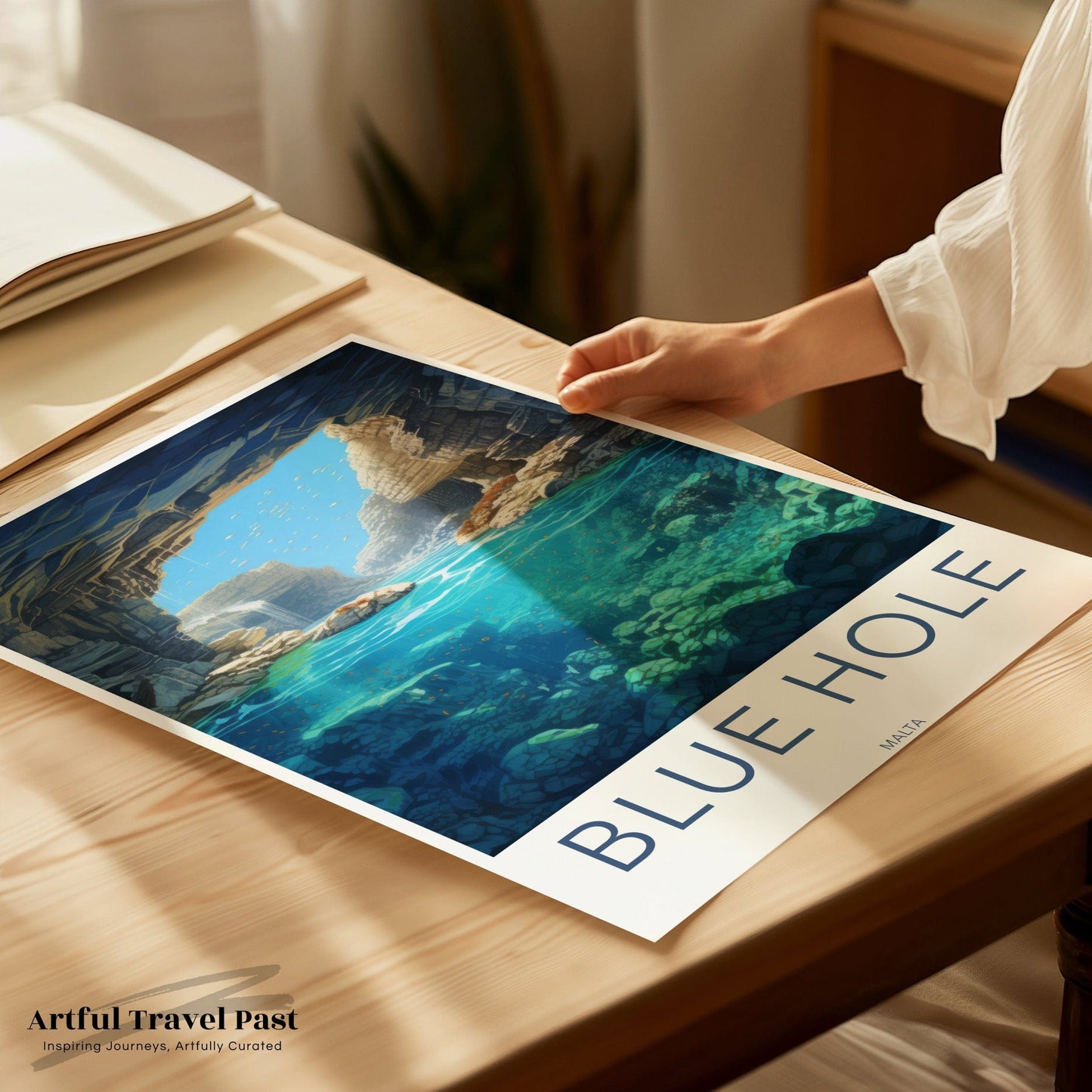 Blue Hole Poster | Malta Wall Art | Europe Decor