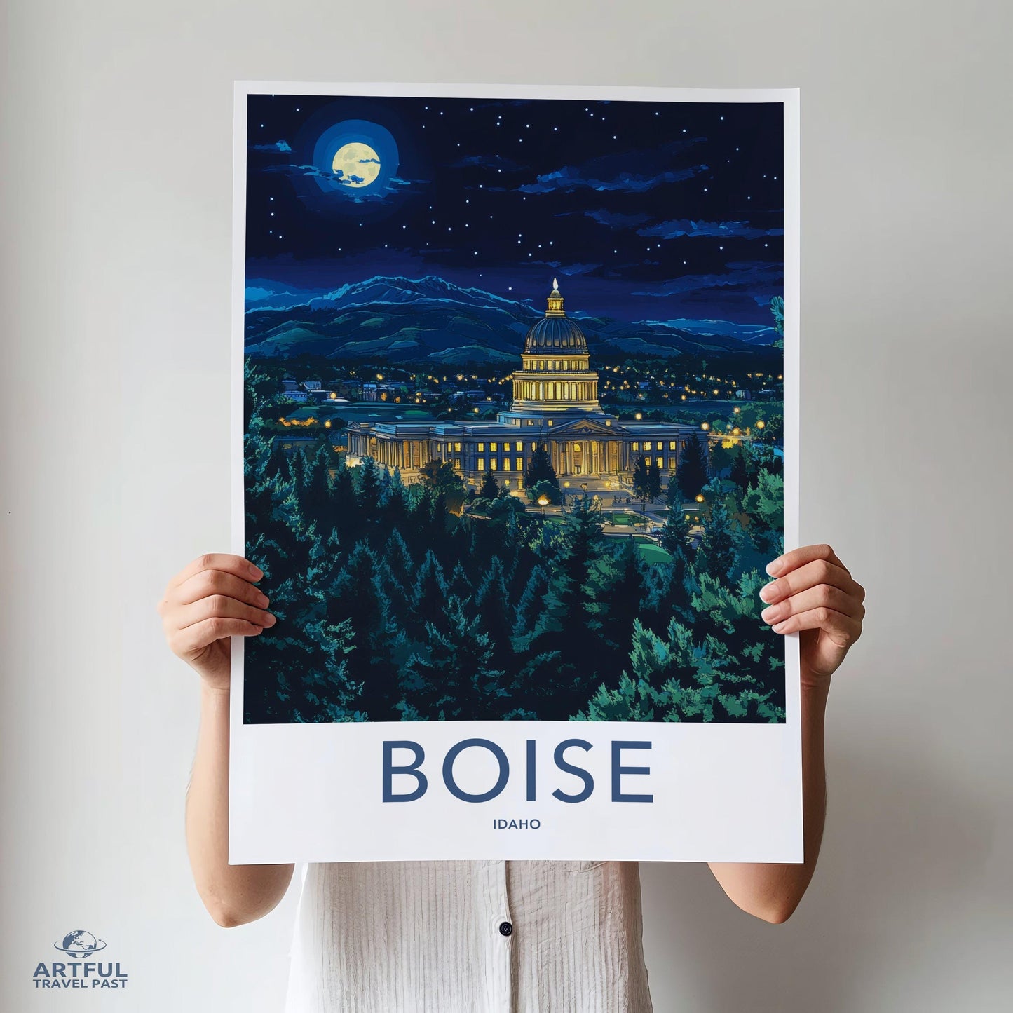 Boise Poster | Idaho Wall Art | America Decor