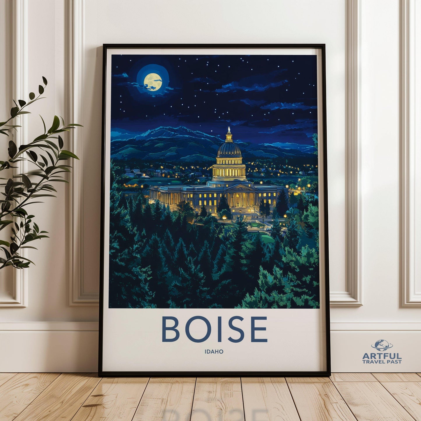 Boise Poster | Idaho Wall Art | America Decor