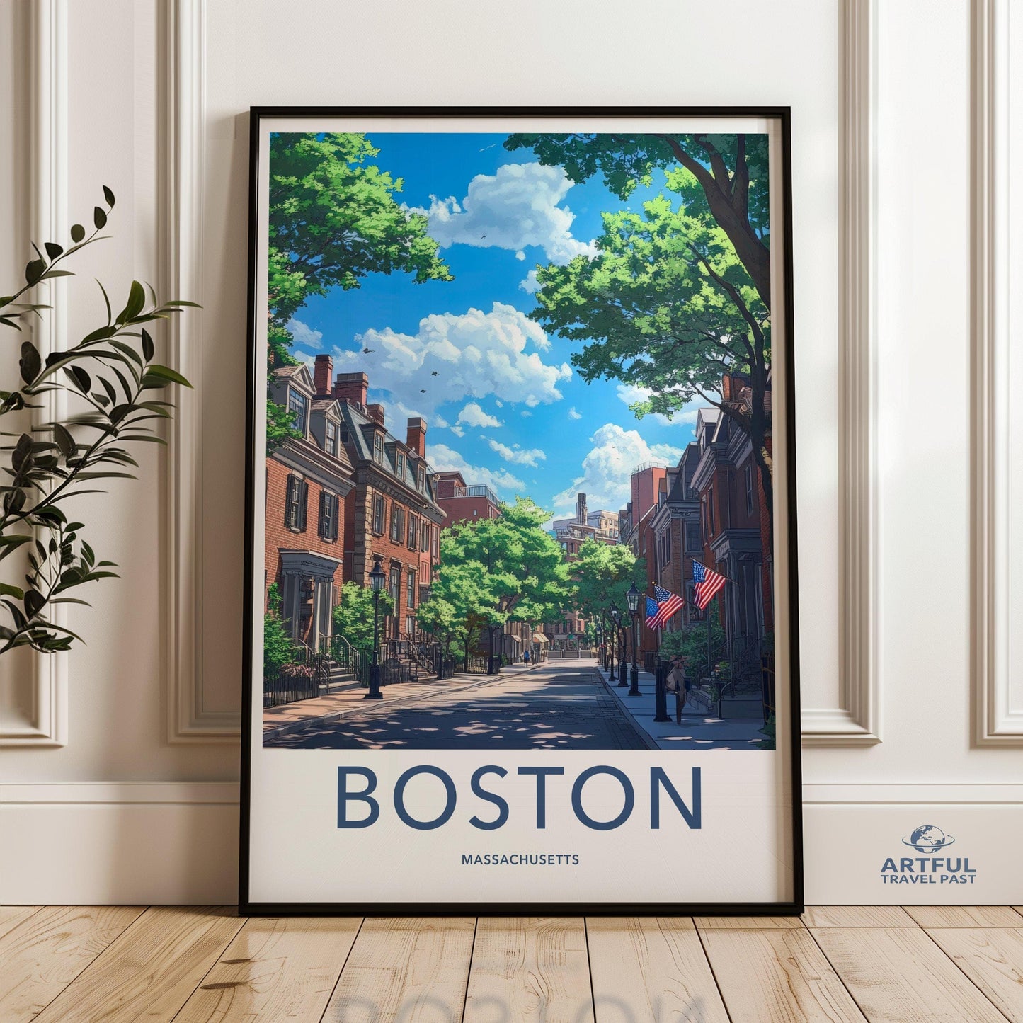 Boston Poster | Massachusetts Wall Art | America Decor
