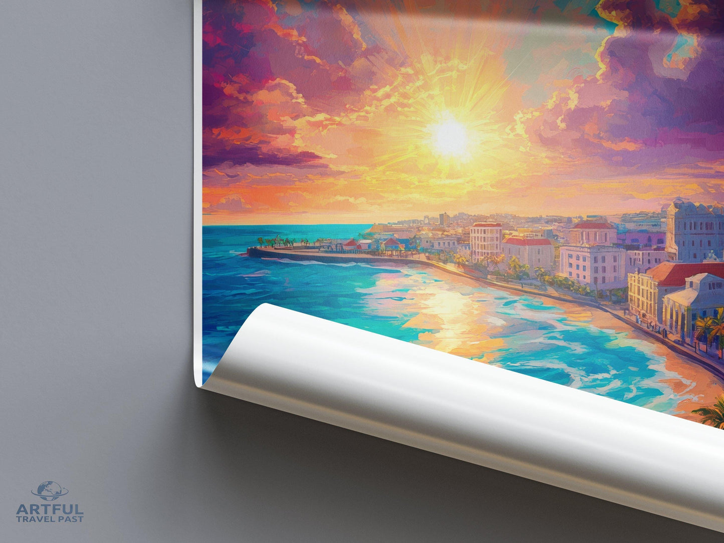 Bridgetown Poster | Barbados Wall Art | Caribbean Decor