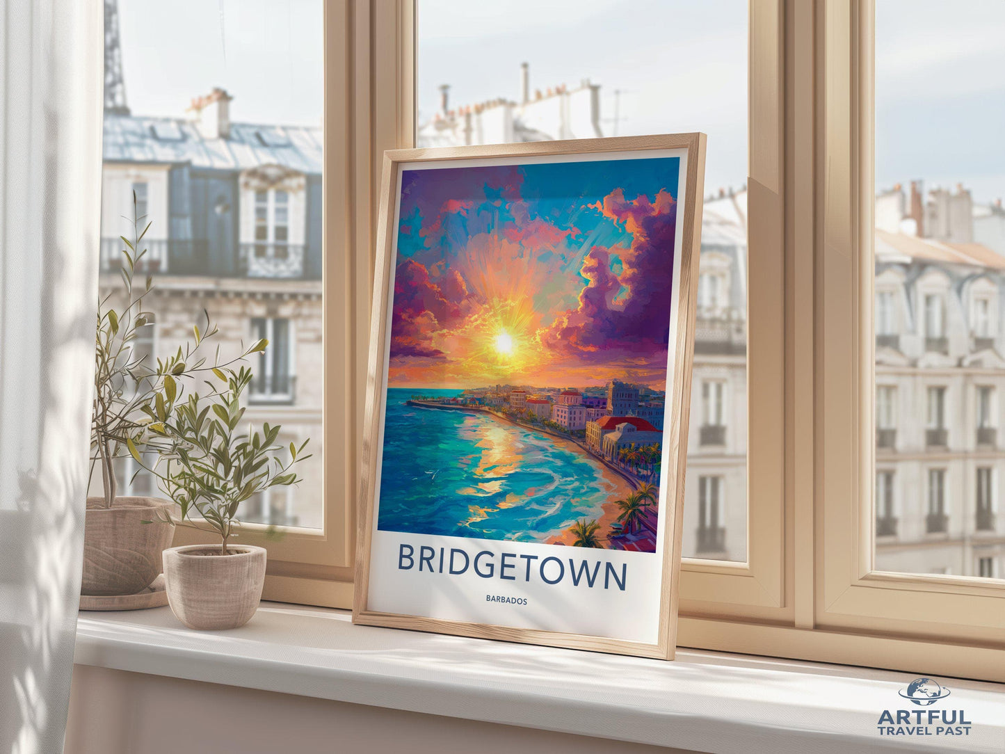 Bridgetown Poster | Barbados Wall Art | Caribbean Decor