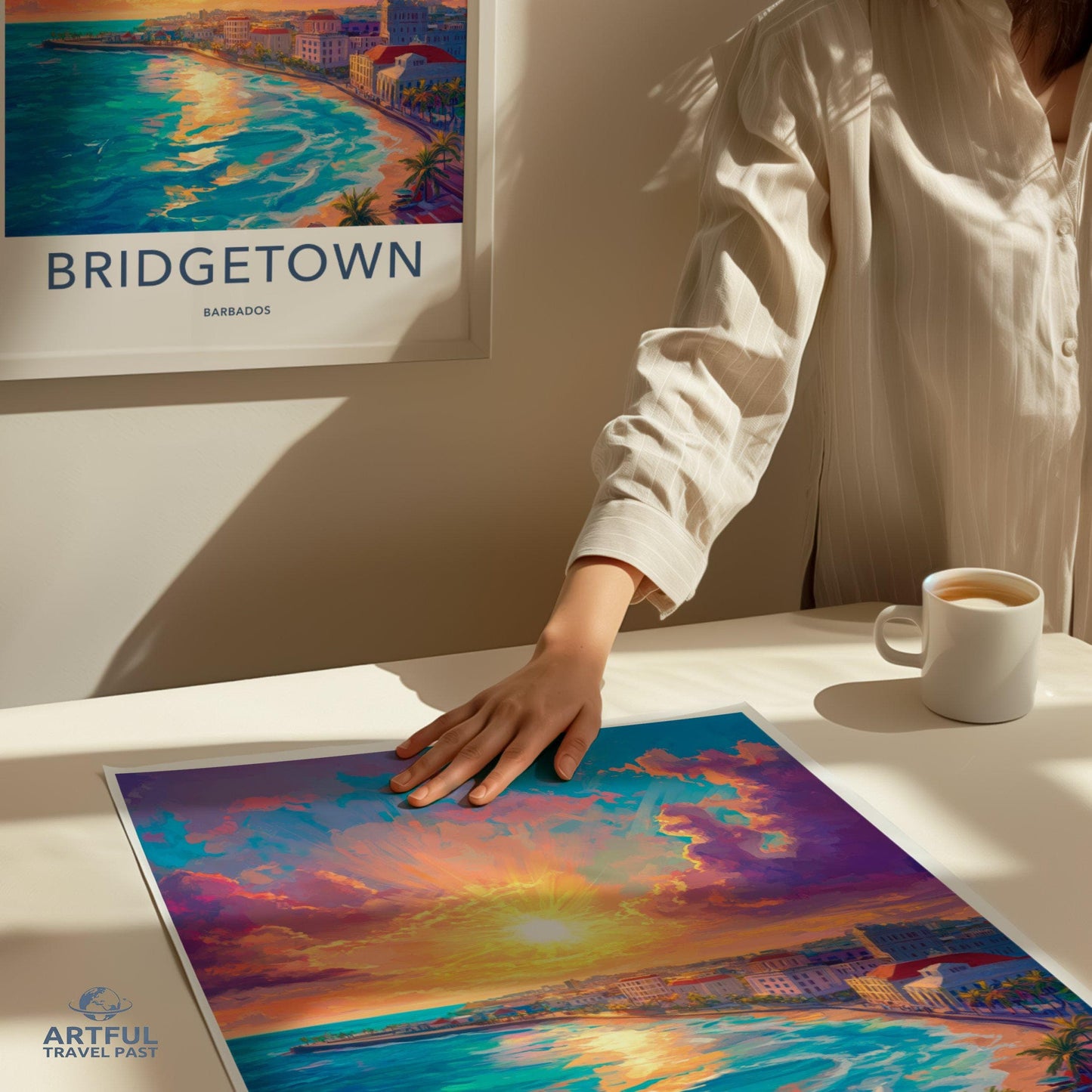 Bridgetown Poster | Barbados Wall Art | Caribbean Decor