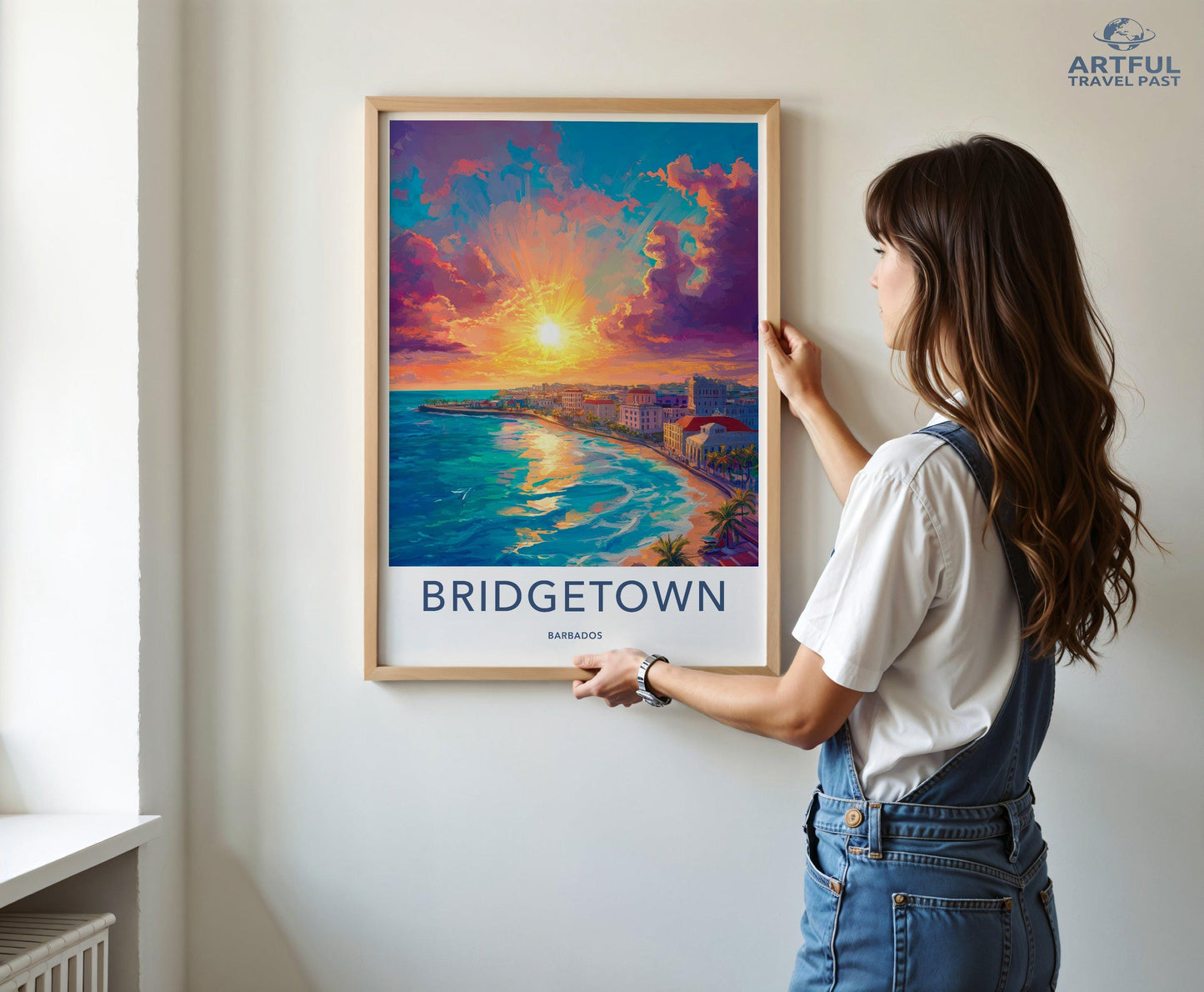 Bridgetown Poster | Barbados Wall Art | Caribbean Decor
