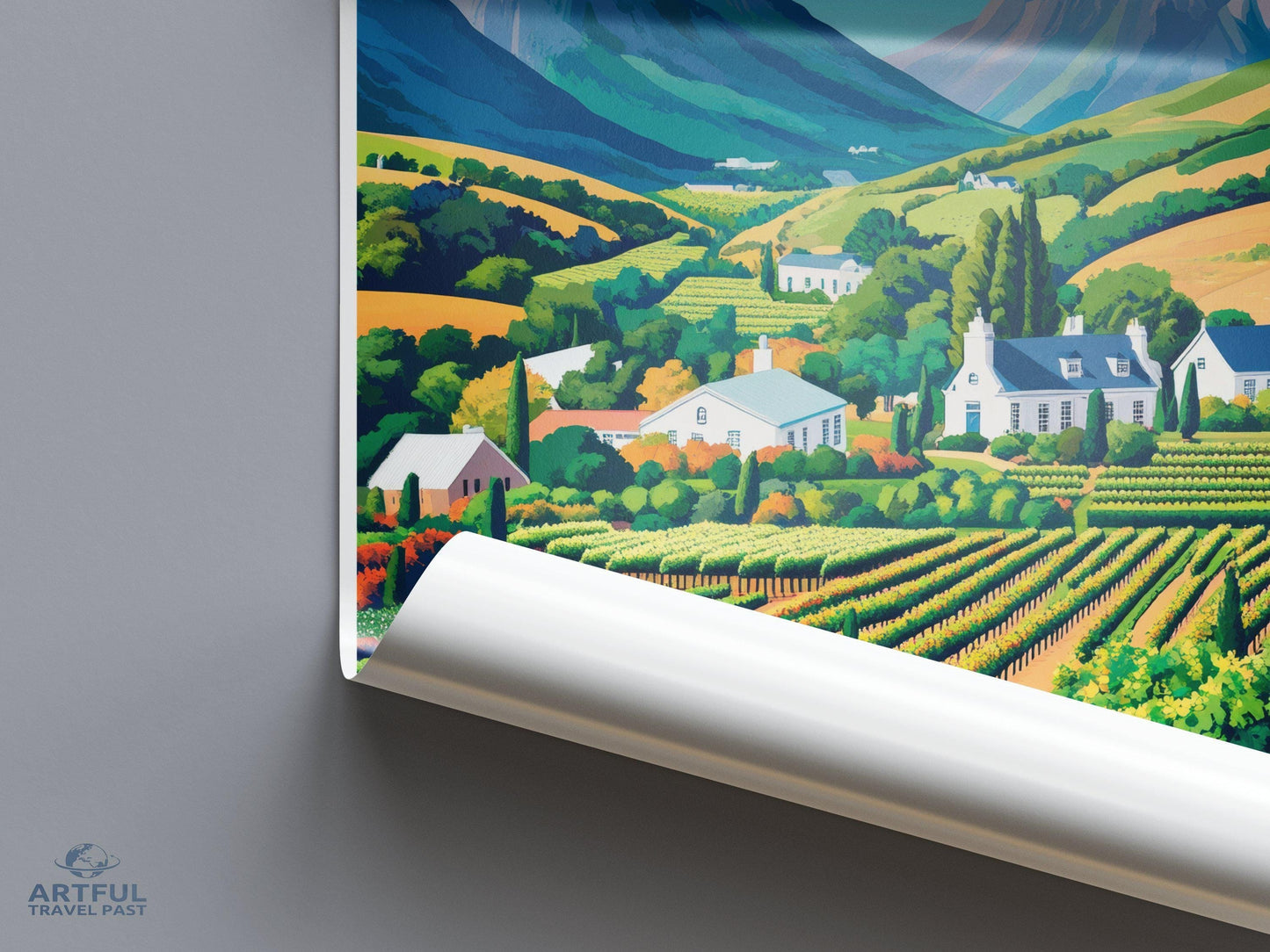 Cape Winelands Poster | South Africa Wall Art | Africa Decor