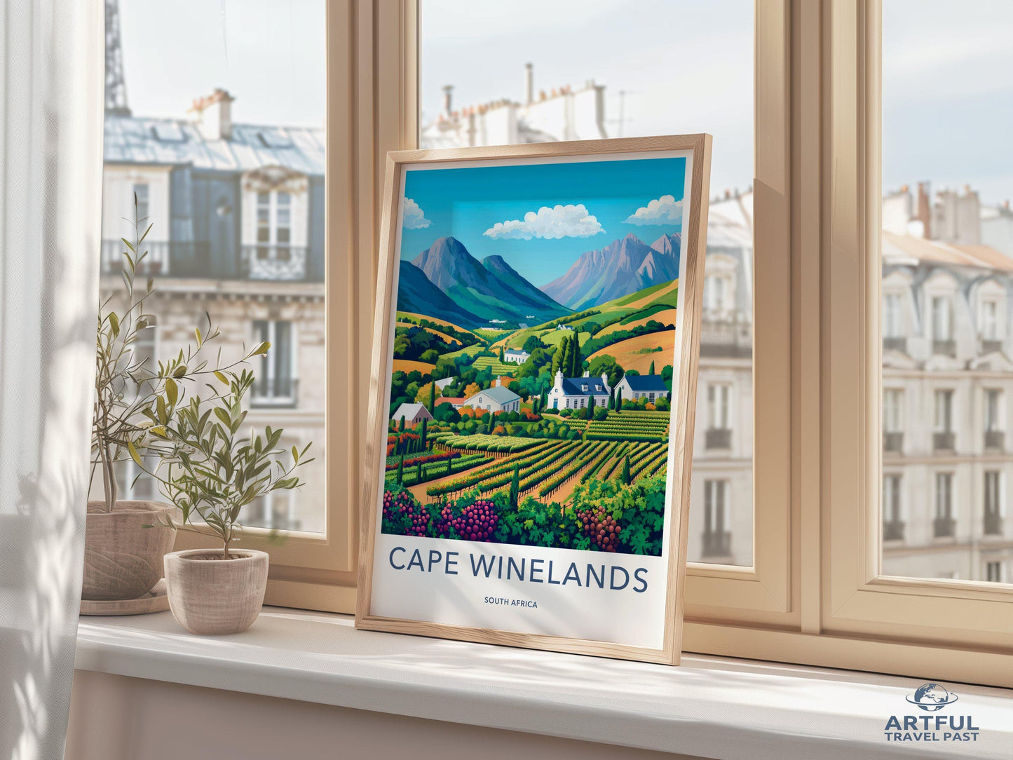 Cape Winelands Poster | South Africa Wall Art | Africa Decor