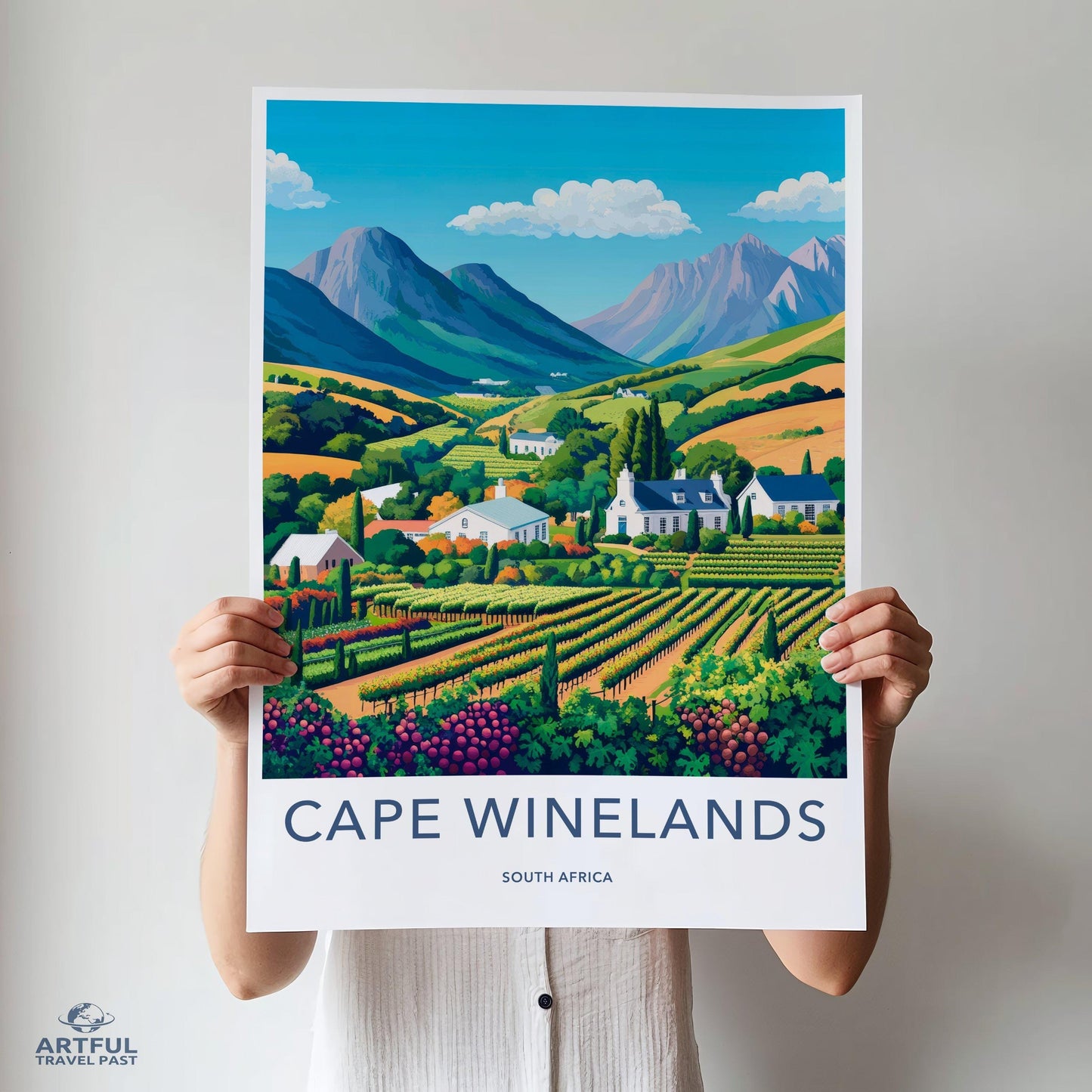 Cape Winelands Poster | South Africa Wall Art | Africa Decor
