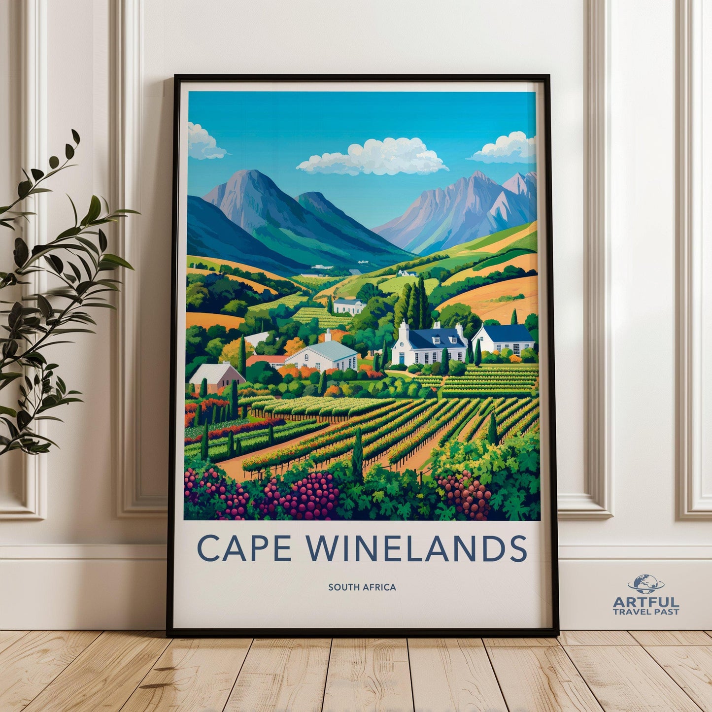 Cape Winelands Poster | South Africa Wall Art | Africa Decor