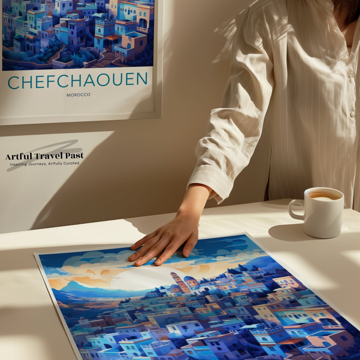 Chefchaouen Poster | Morocco Wall Art | Africa Decor