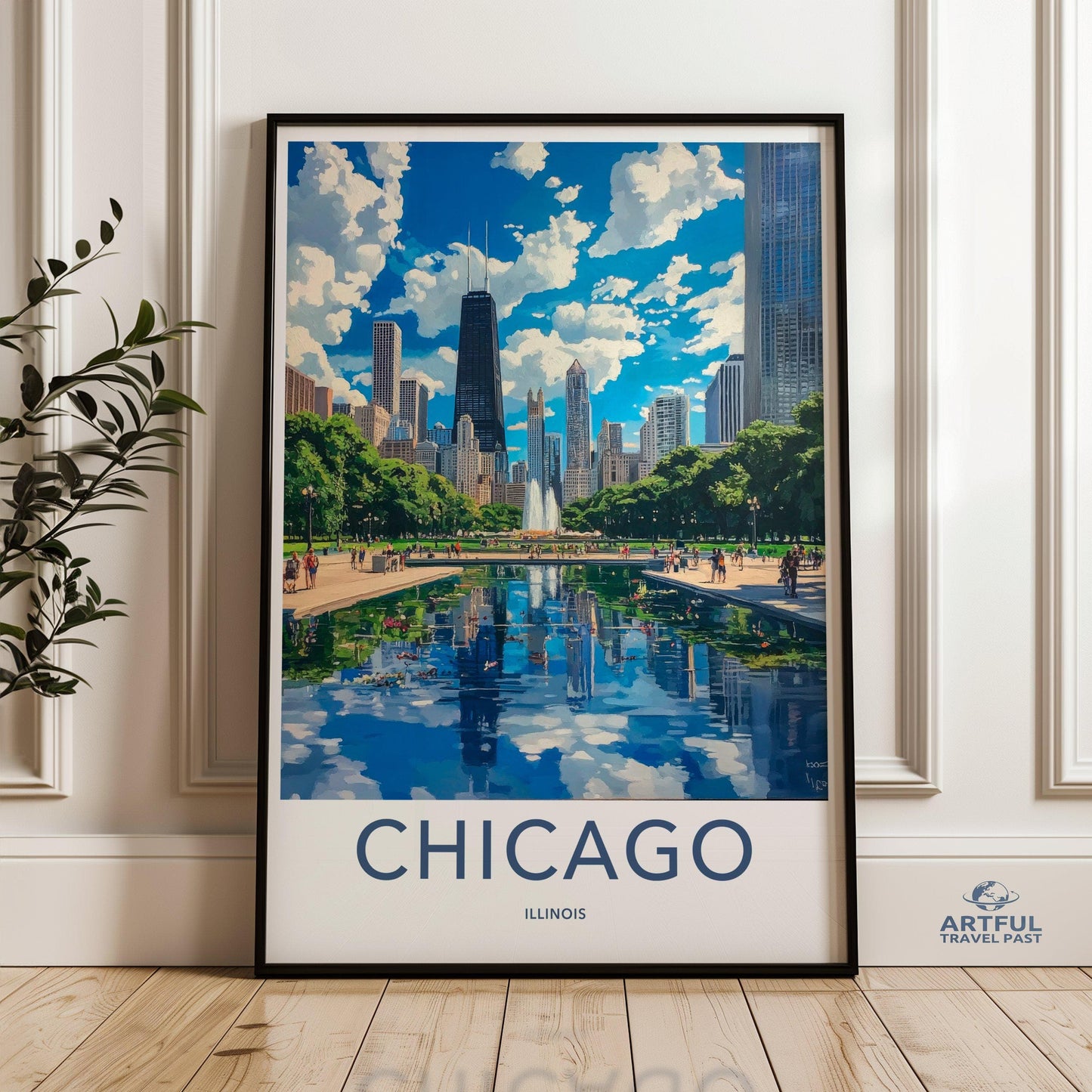Chicago Poster | Illinois Wall Art | America Decor