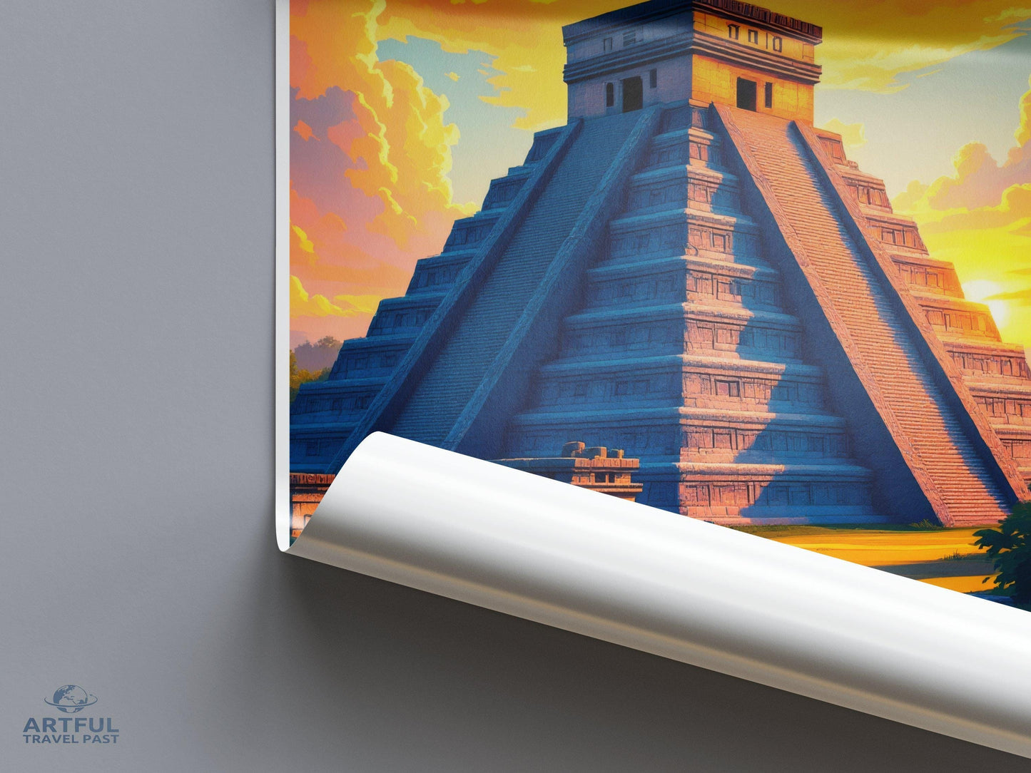 Chichen Itza Poster | Mayan Pyramid | Mexico Wall Art