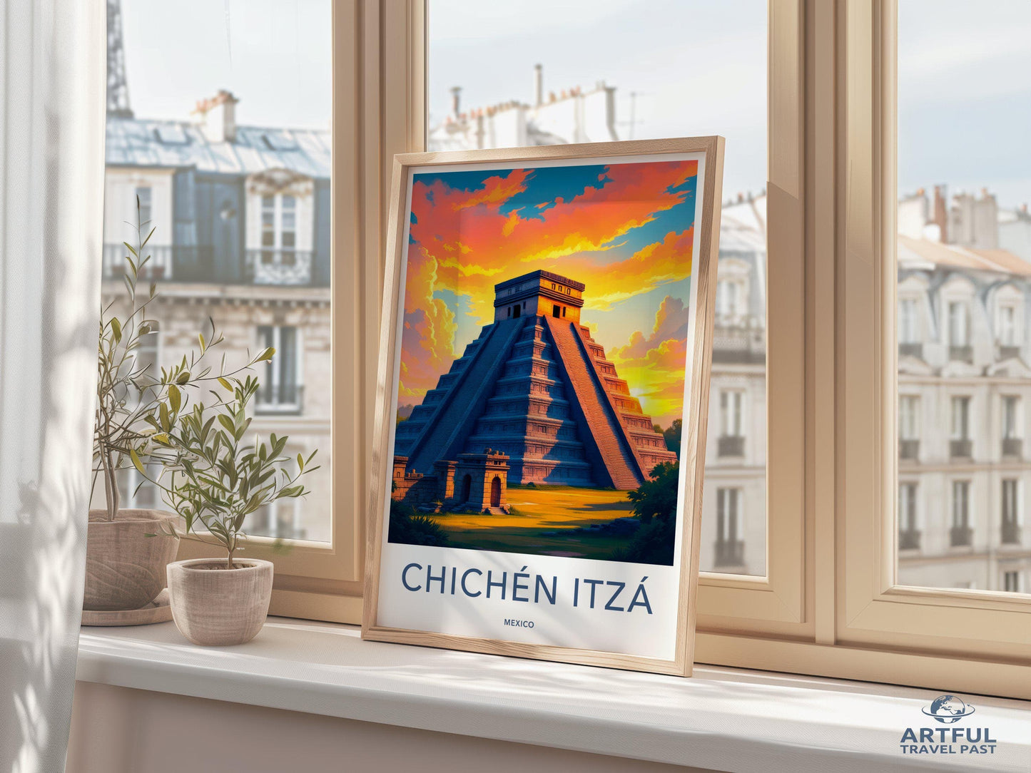 Chichen Itza Poster | Mayan Pyramid | Mexico Wall Art