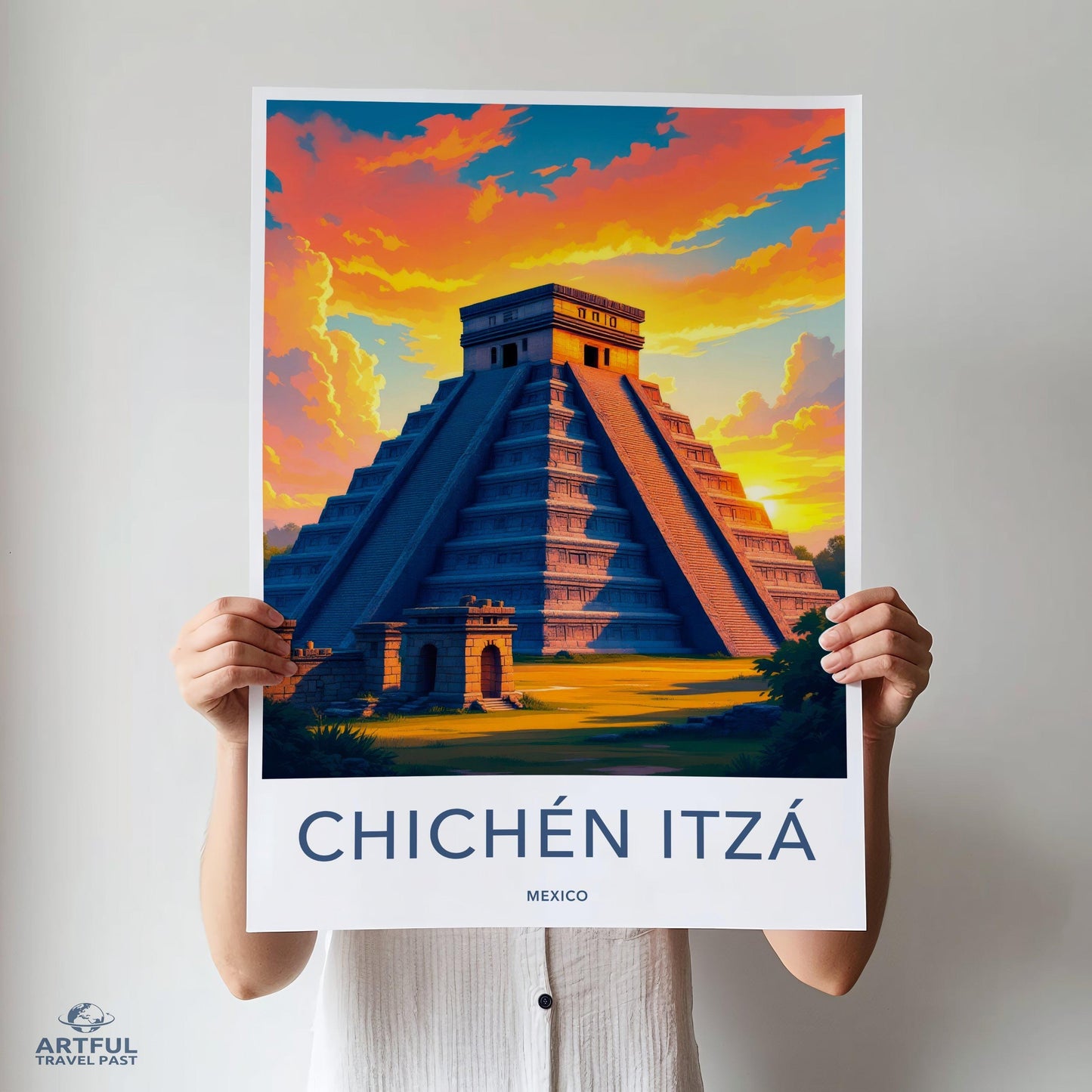 Chichen Itza Poster | Mayan Pyramid | Mexico Wall Art