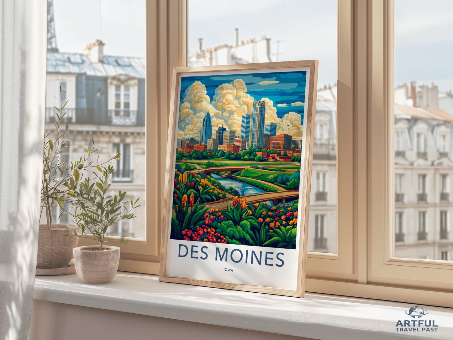 Des Moines Poster - Iowa Wall Art