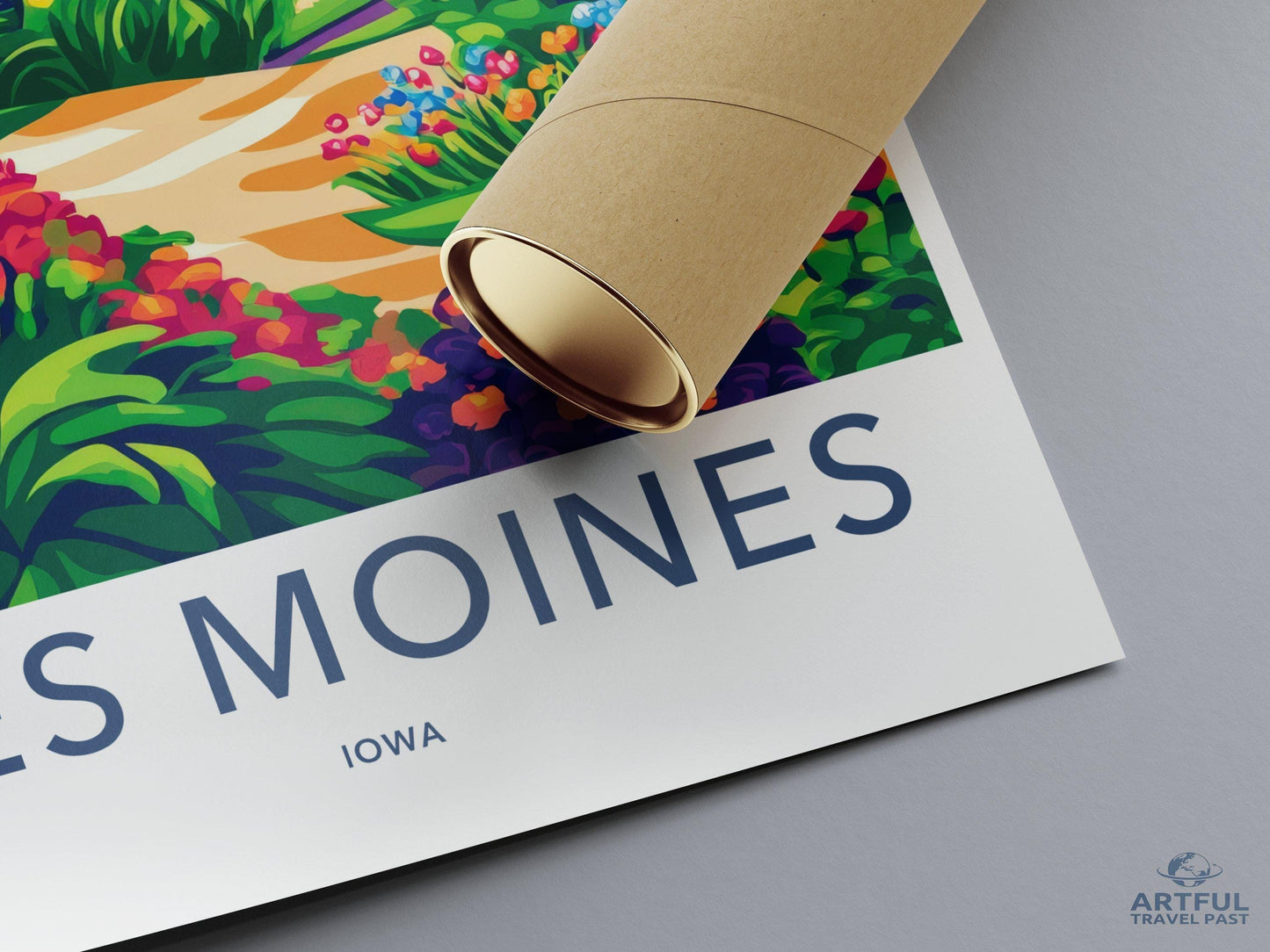 Des Moines Poster | Iowa Wall Art | America Decor