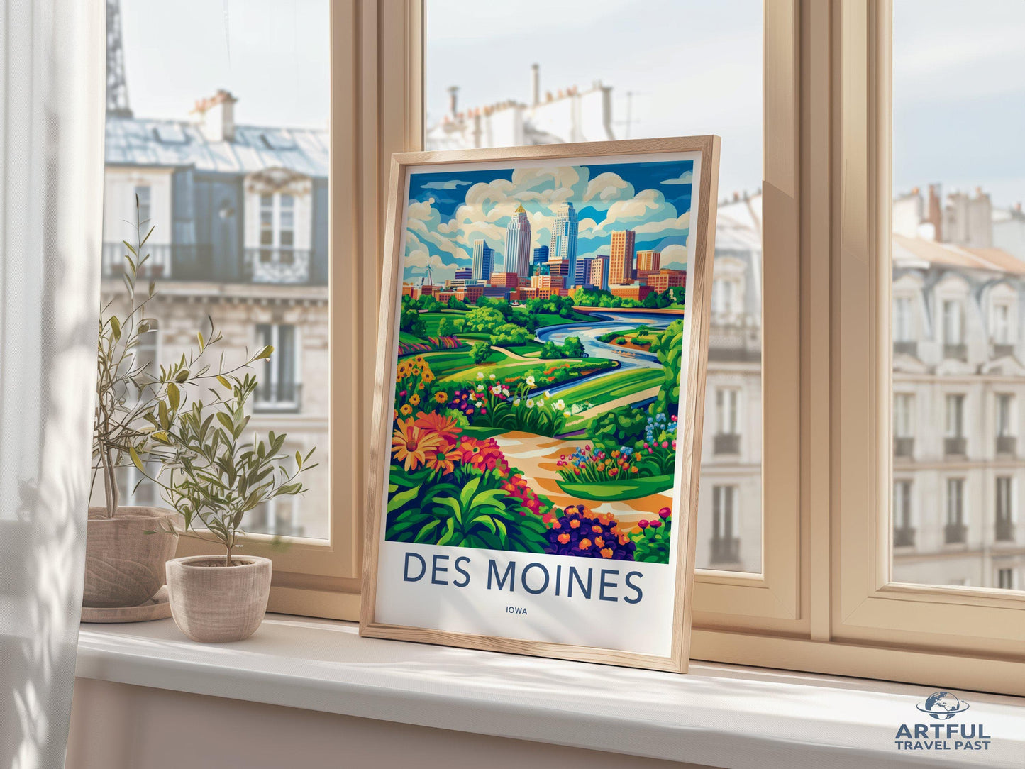 Des Moines Poster | Iowa Wall Art | America Decor