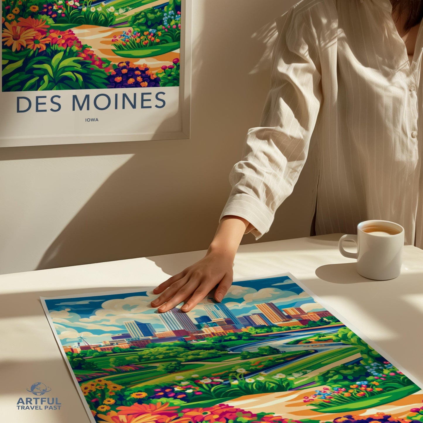 Des Moines Poster | Iowa Wall Art | America Decor