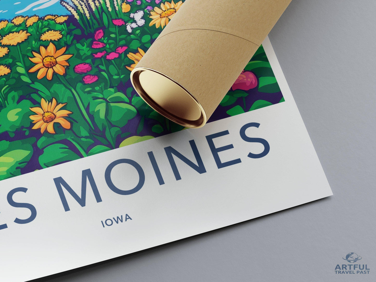 Des Moines Poster | Iowa Wall Art | America Decor