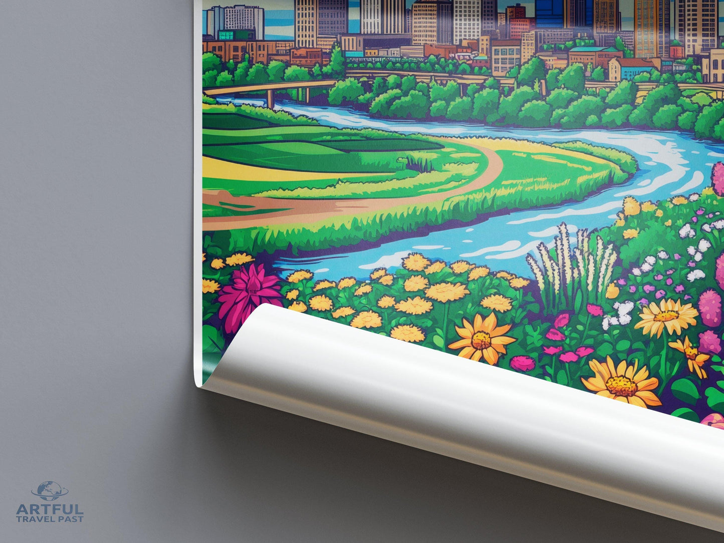 Des Moines Poster | Iowa Wall Art | America Decor
