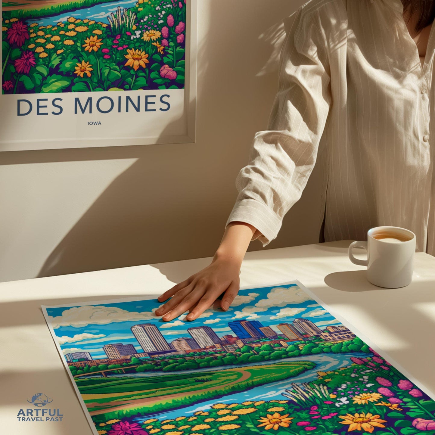 Des Moines Poster | Iowa Wall Art | America Decor