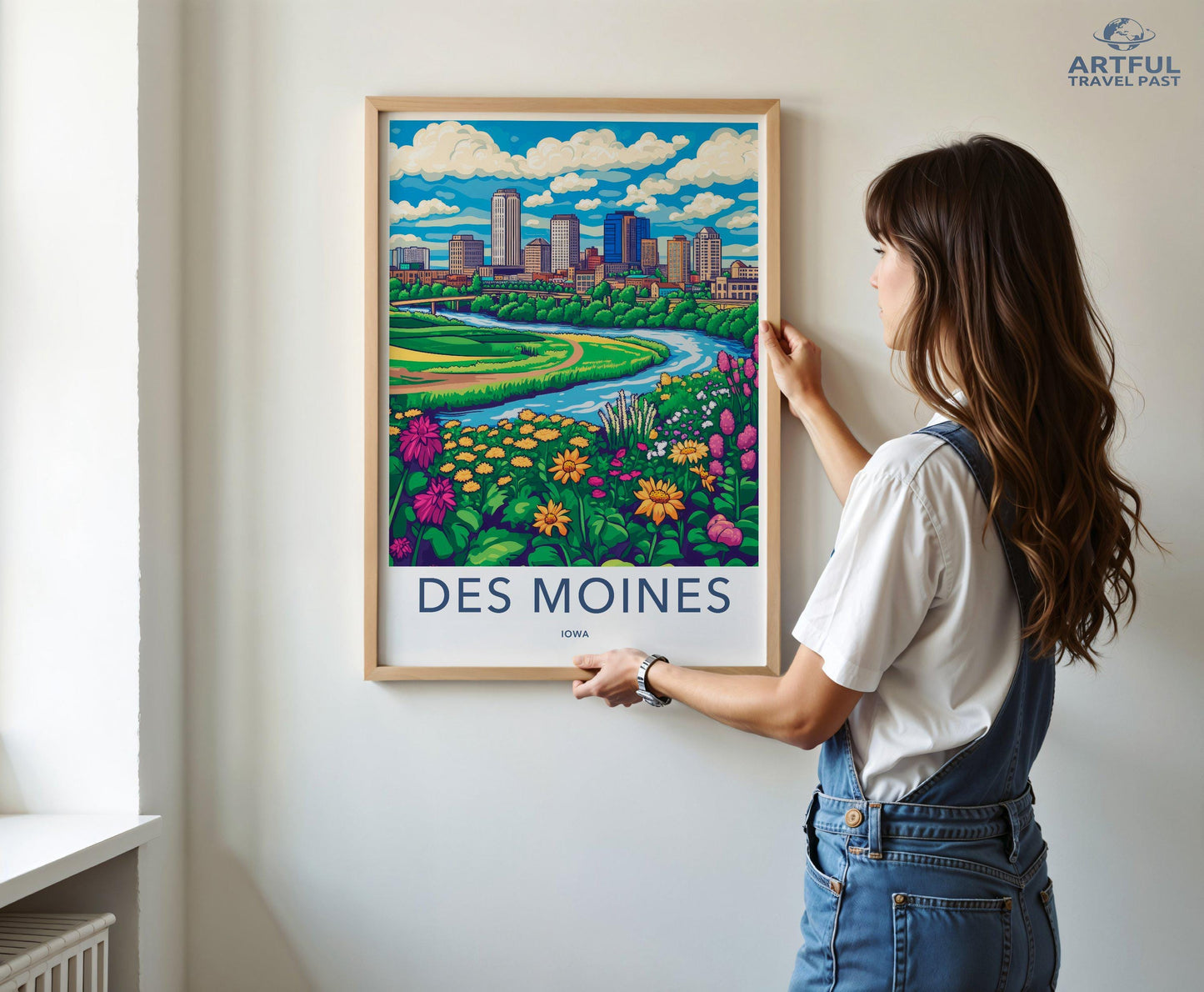 Des Moines Poster | Iowa Wall Art | America Decor