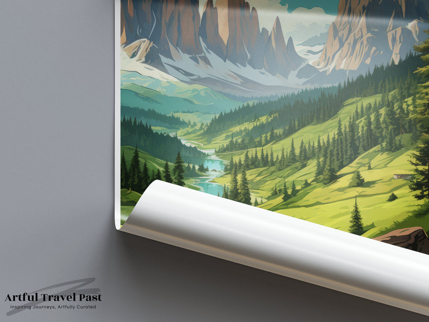 Dolomite Alps Poster | Alpine Artwork | Italy Wall Art
