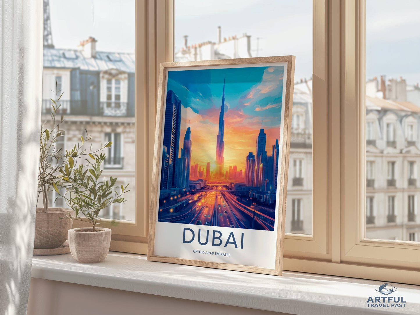 Dubai Poster | United Arab Emirates Wall Art | Middle East Decor