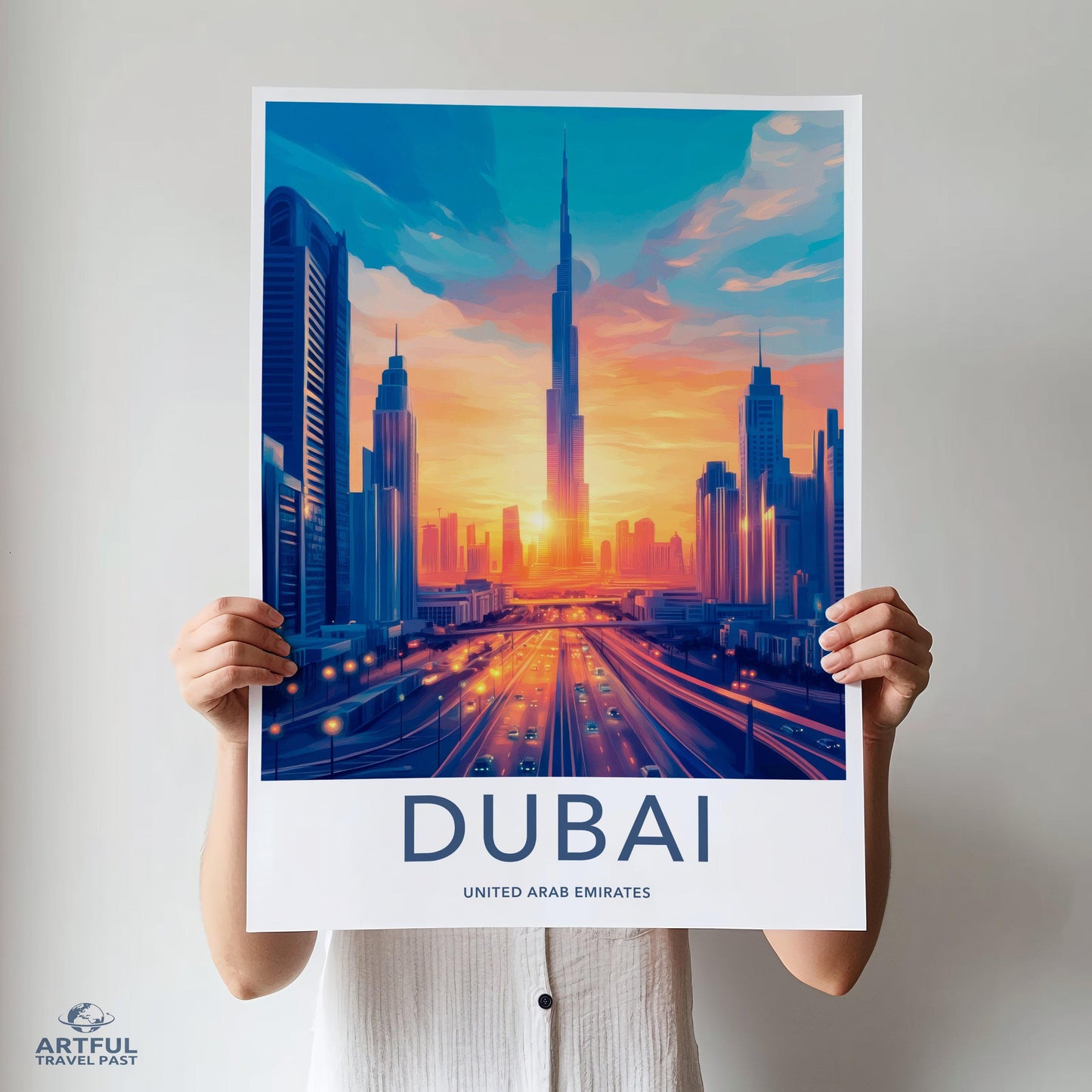 Dubai Poster | United Arab Emirates Wall Art | Middle East Decor