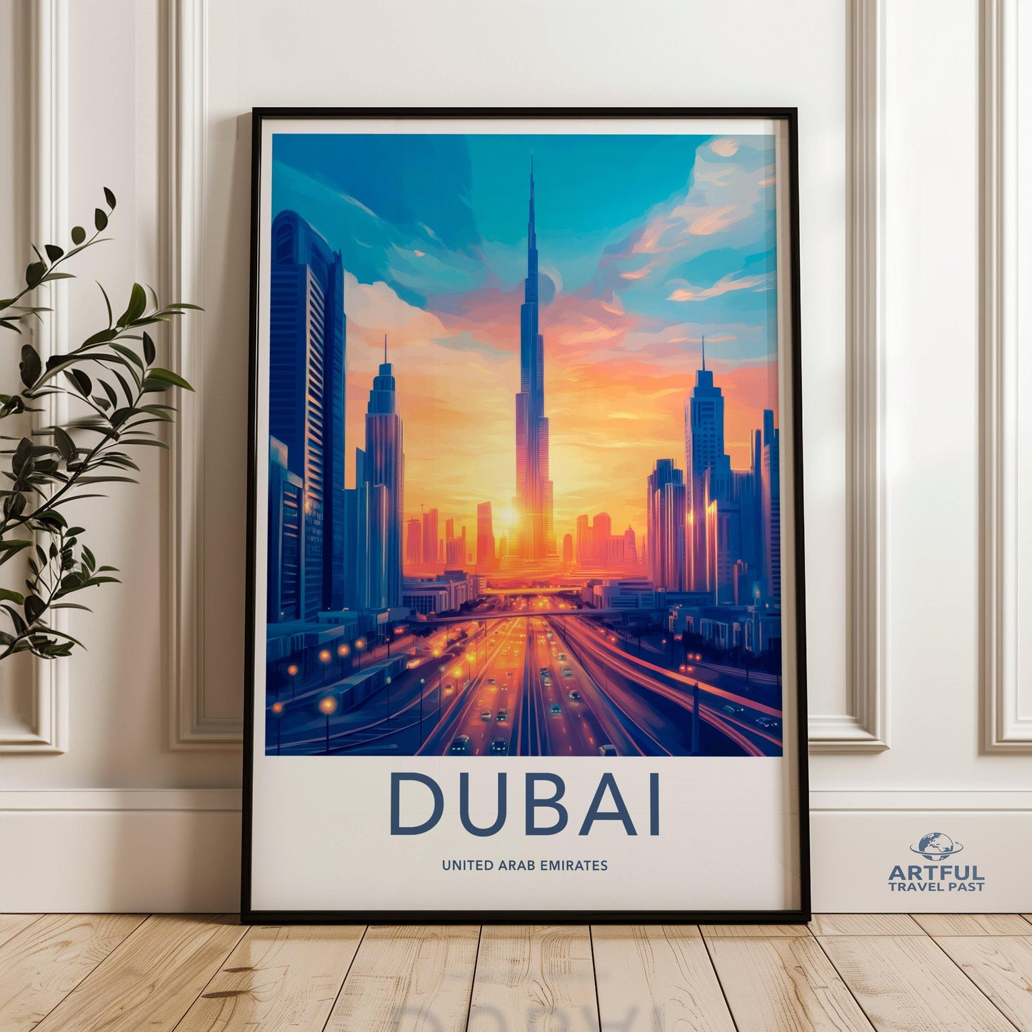 Dubai Poster | United Arab Emirates Wall Art | Middle East Decor