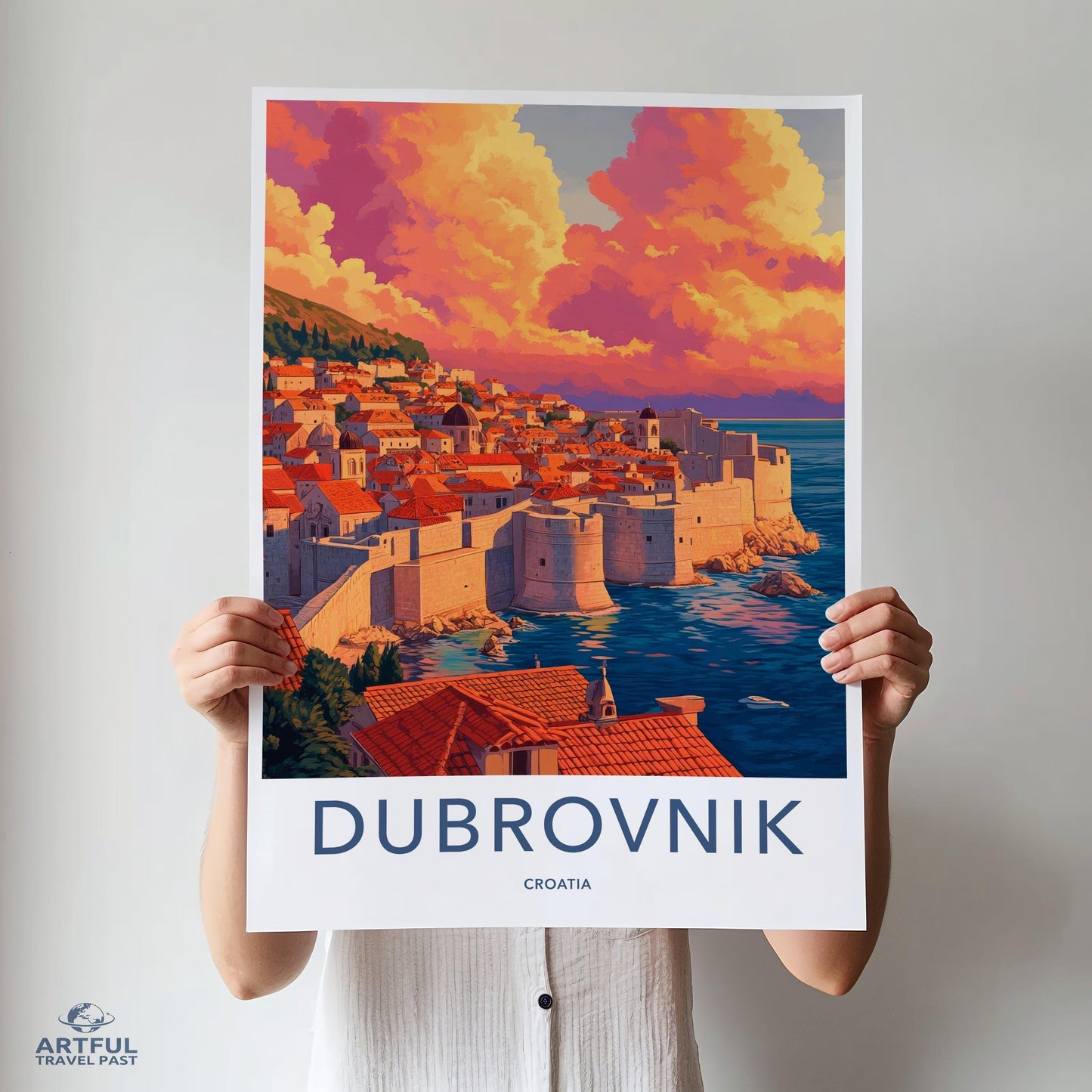Dubrovnik Poster | Croatia Wall Art | Mediterranean Decor